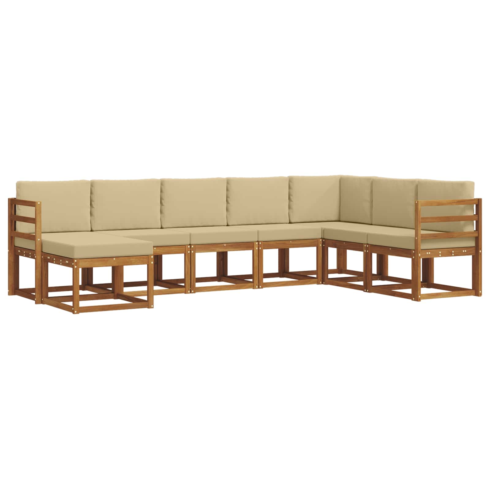 Outdoor-Sofagarnitur mit Kissen 8 pcs Natur und Beige