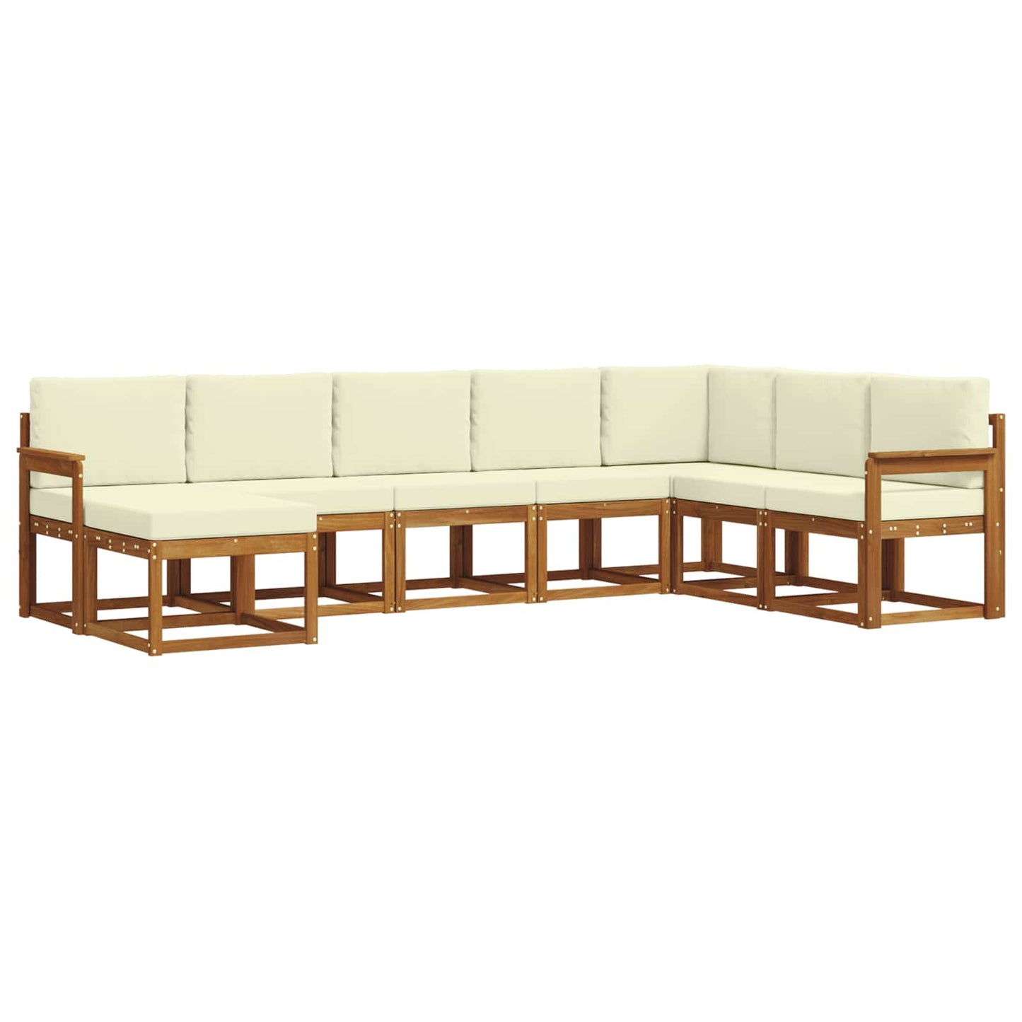 Outdoor-Sofagarnitur 8 stk. Natur und Creme