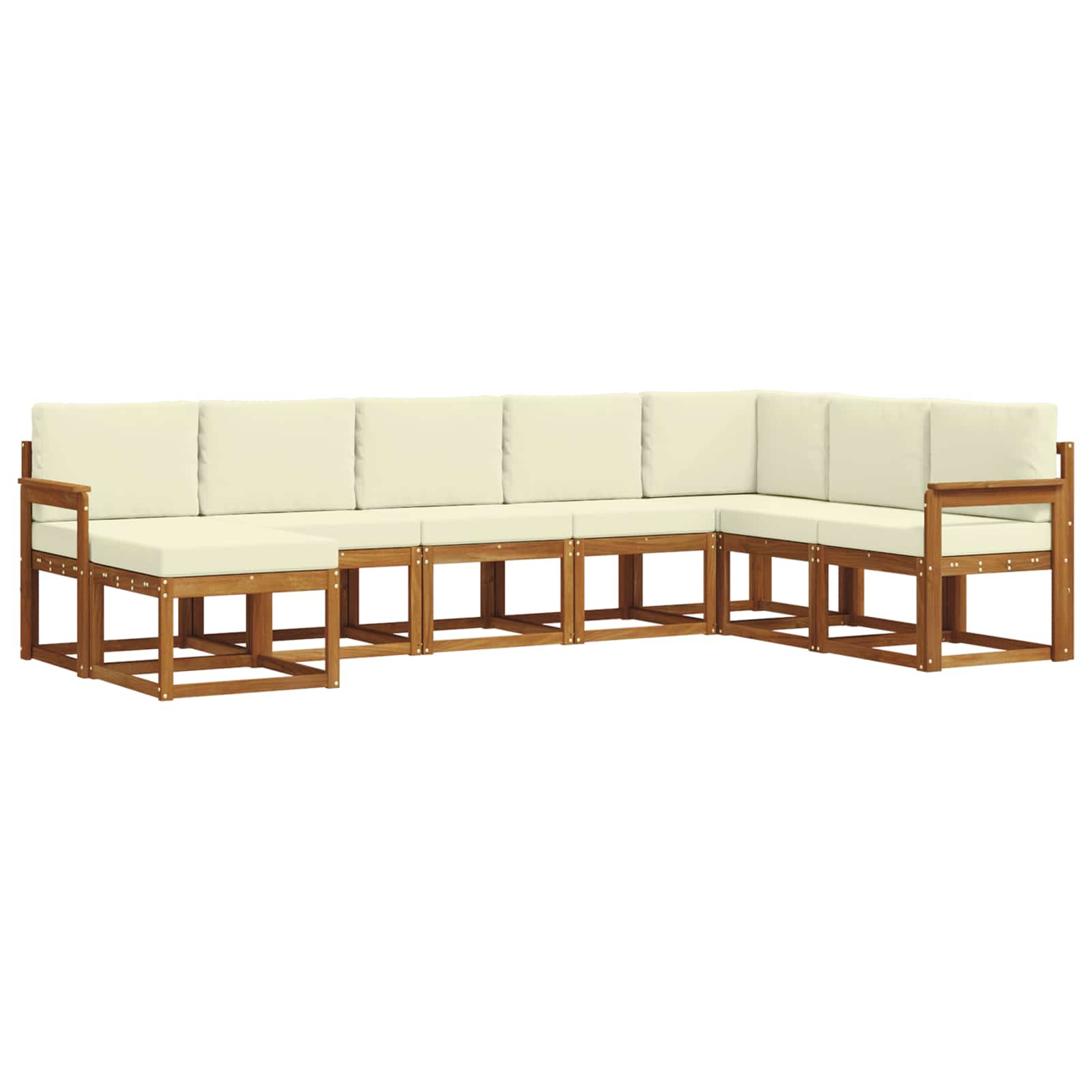 Outdoor-Sofagarnitur 8 stk. Natur und Creme