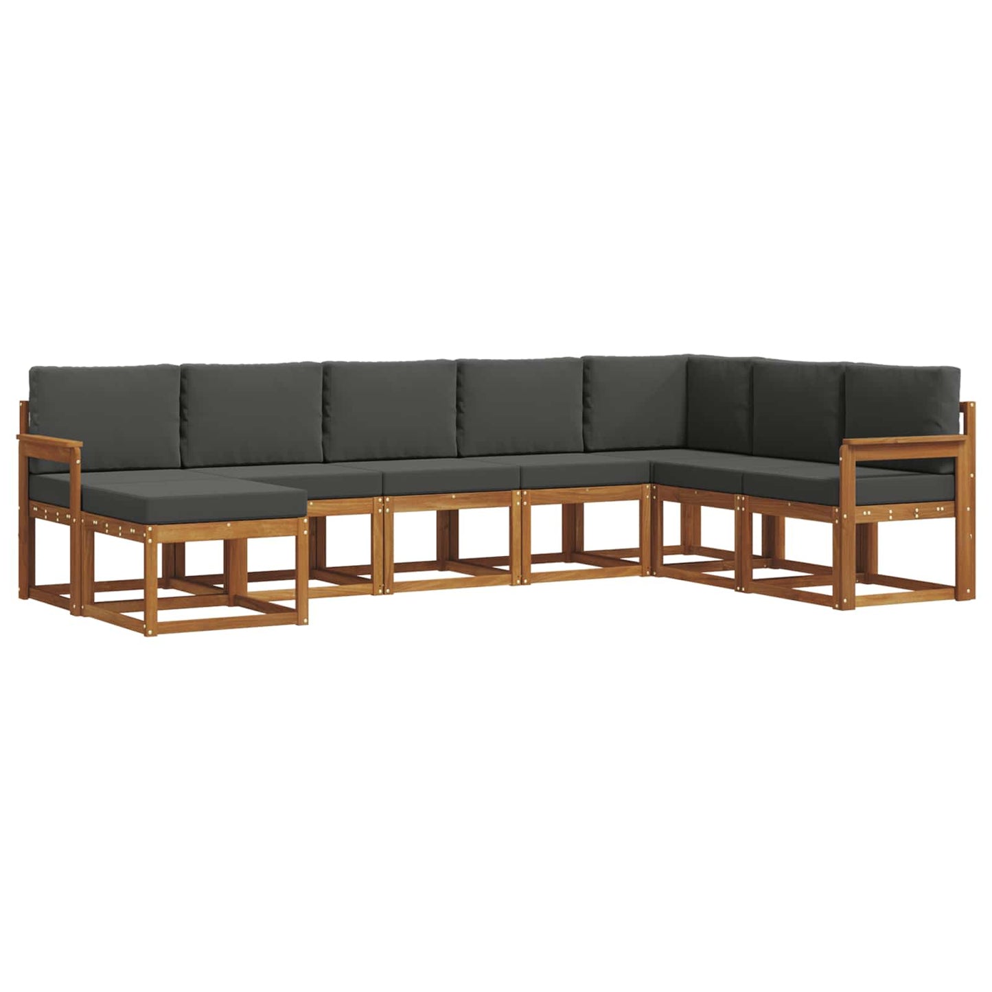 Outdoor-Sofagarnitur 8 stk. Natur und Anthrazit