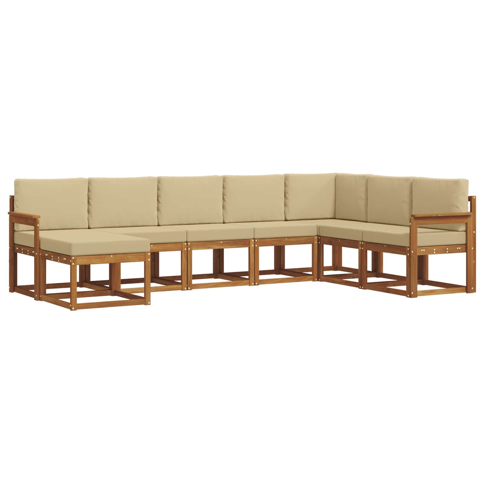 Outdoor-Sofagarnitur mit Kissen 8 pcs Natur und Beige