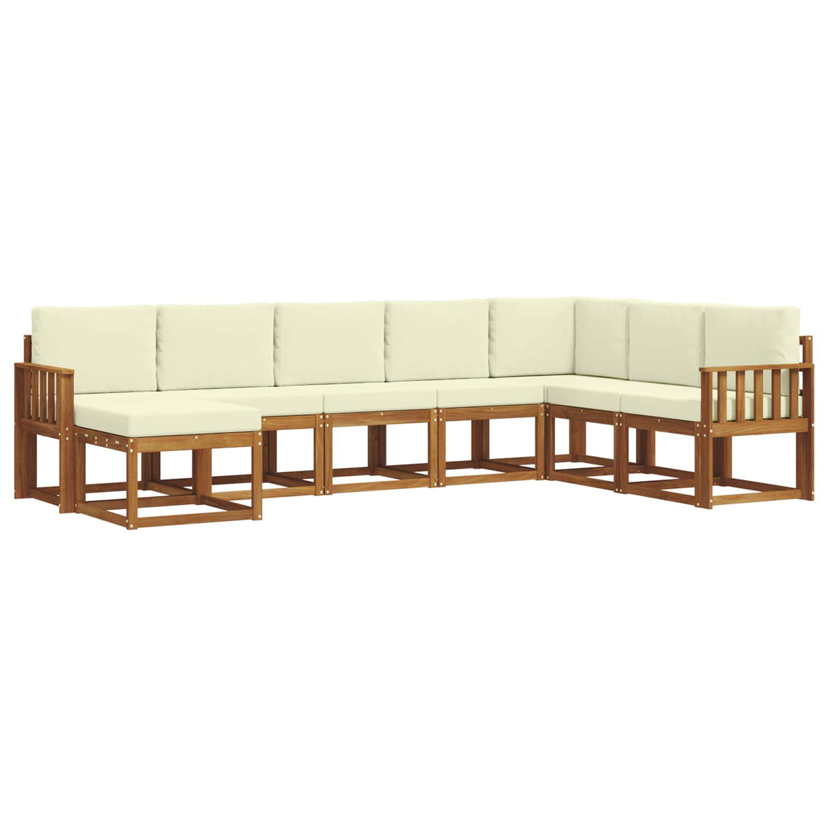 Outdoor-Sofagarnitur 8 stk. Natur und Creme