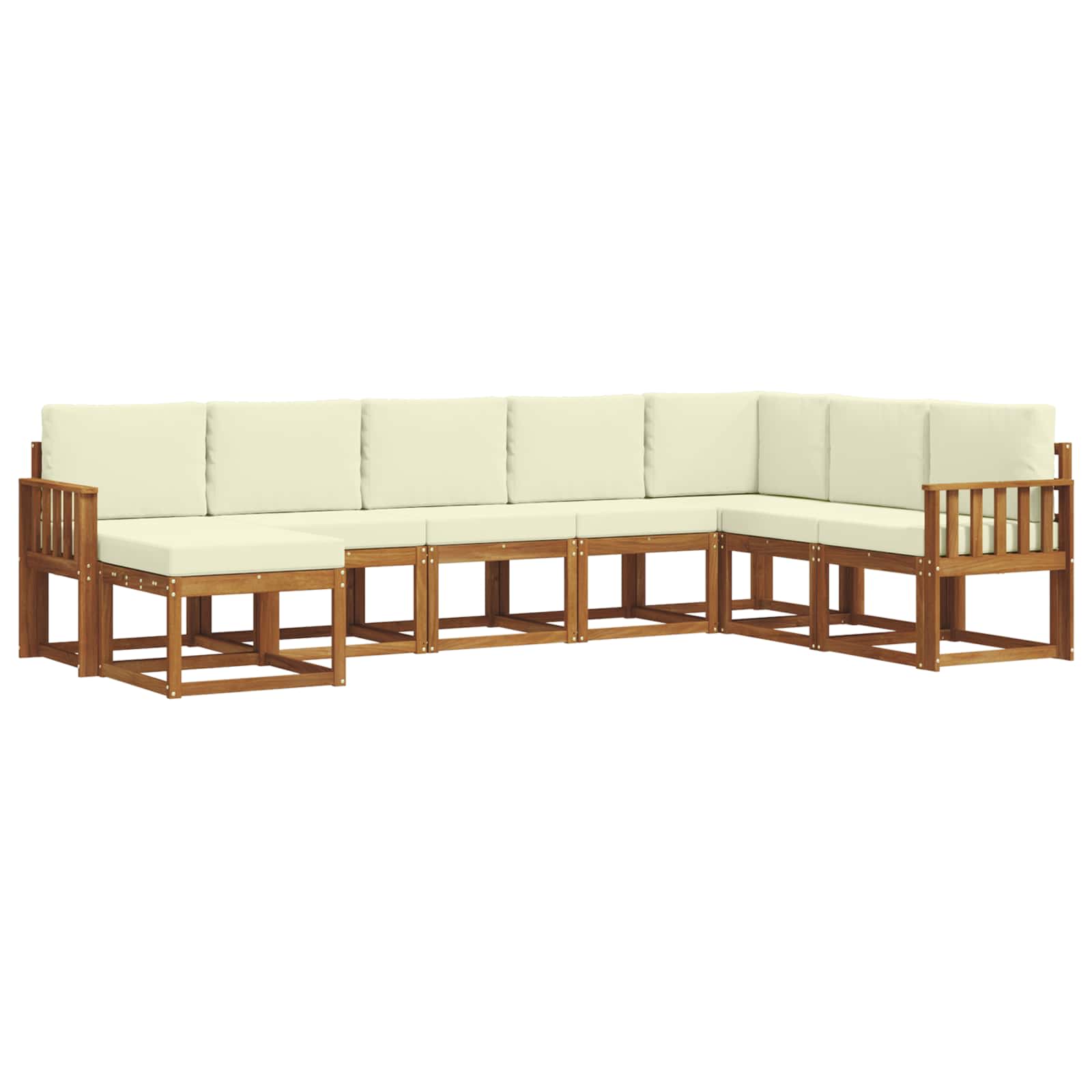 Outdoor-Sofagarnitur 8 stk. Natur und Creme