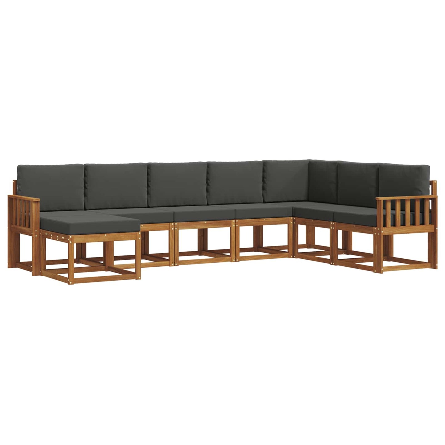 Outdoor-Sofagarnitur 8 stk. Natur und Anthrazit