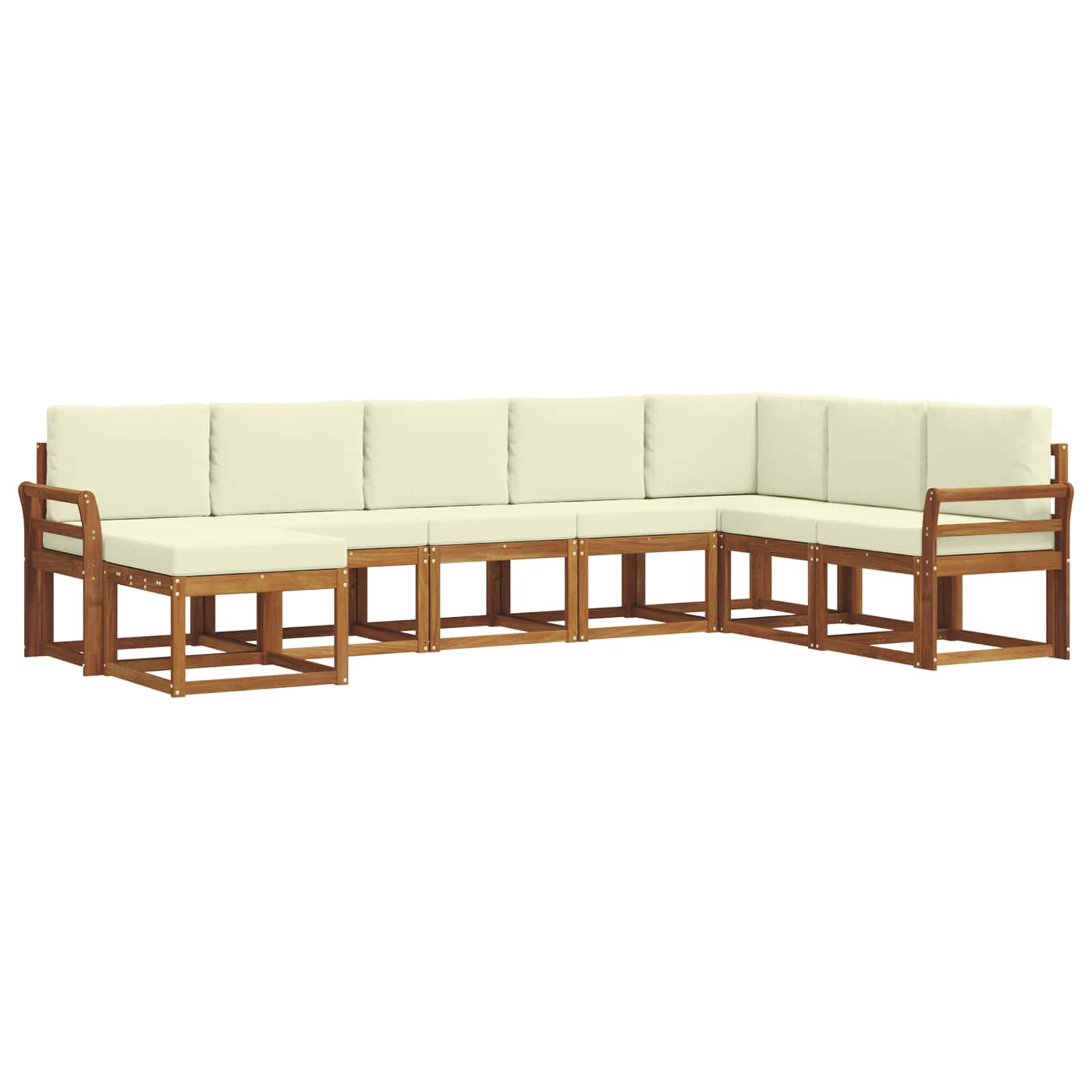 Outdoor-Sofagarnitur 8 stk. Natur und Creme