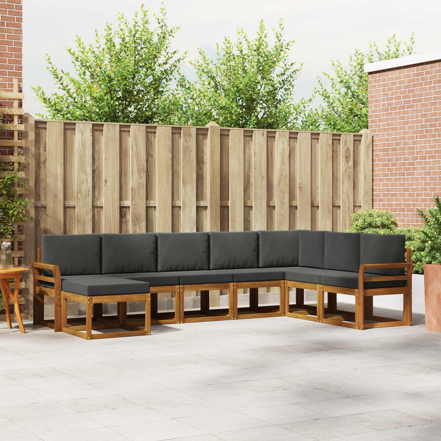 Outdoor-Sofagarnitur 8 stk. Natur und Anthrazit