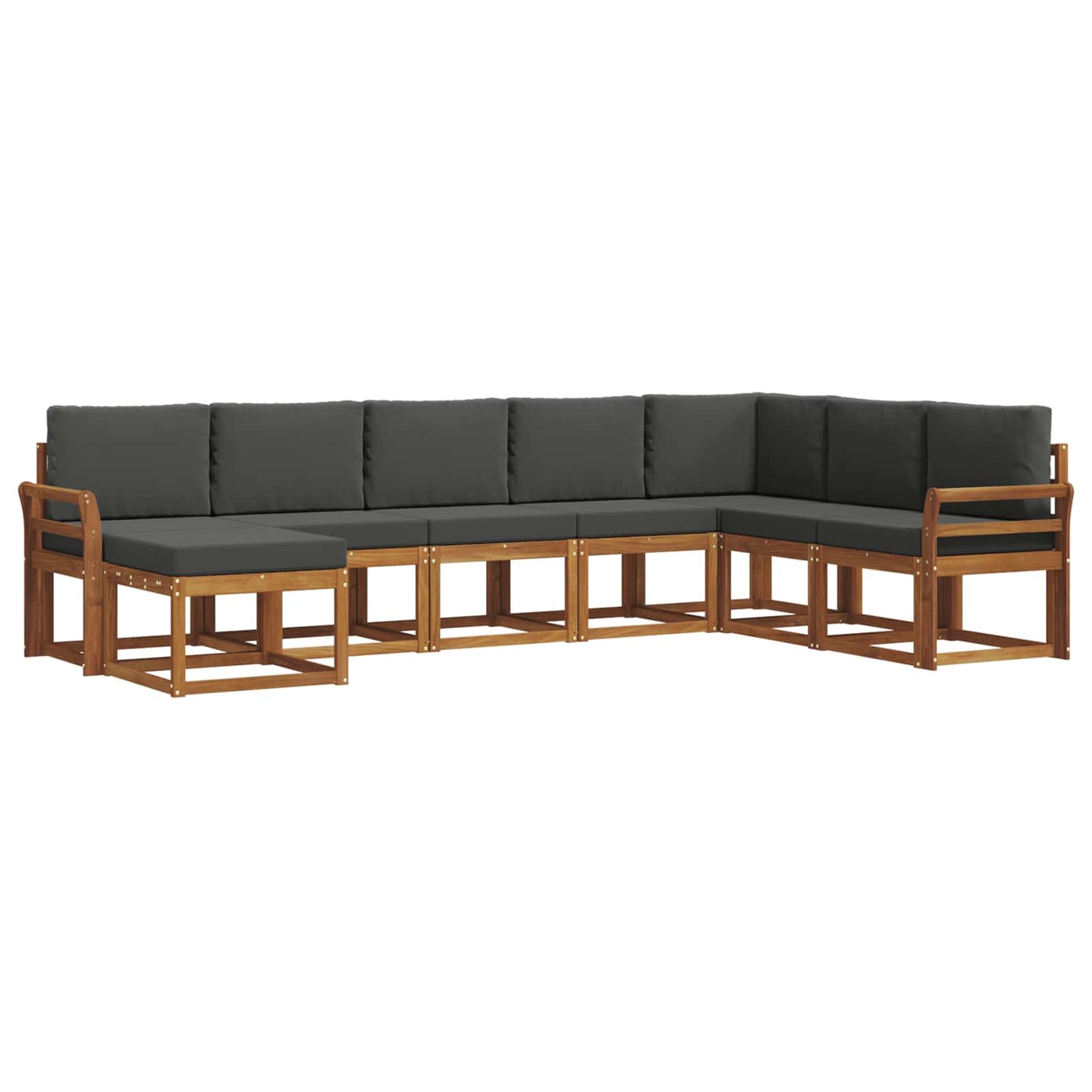 Outdoor-Sofagarnitur 8 stk. Natur und Anthrazit