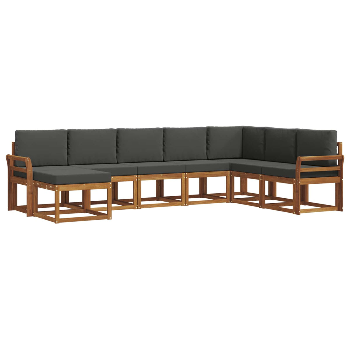 Outdoor-Sofagarnitur 8 stk. Natur und Anthrazit
