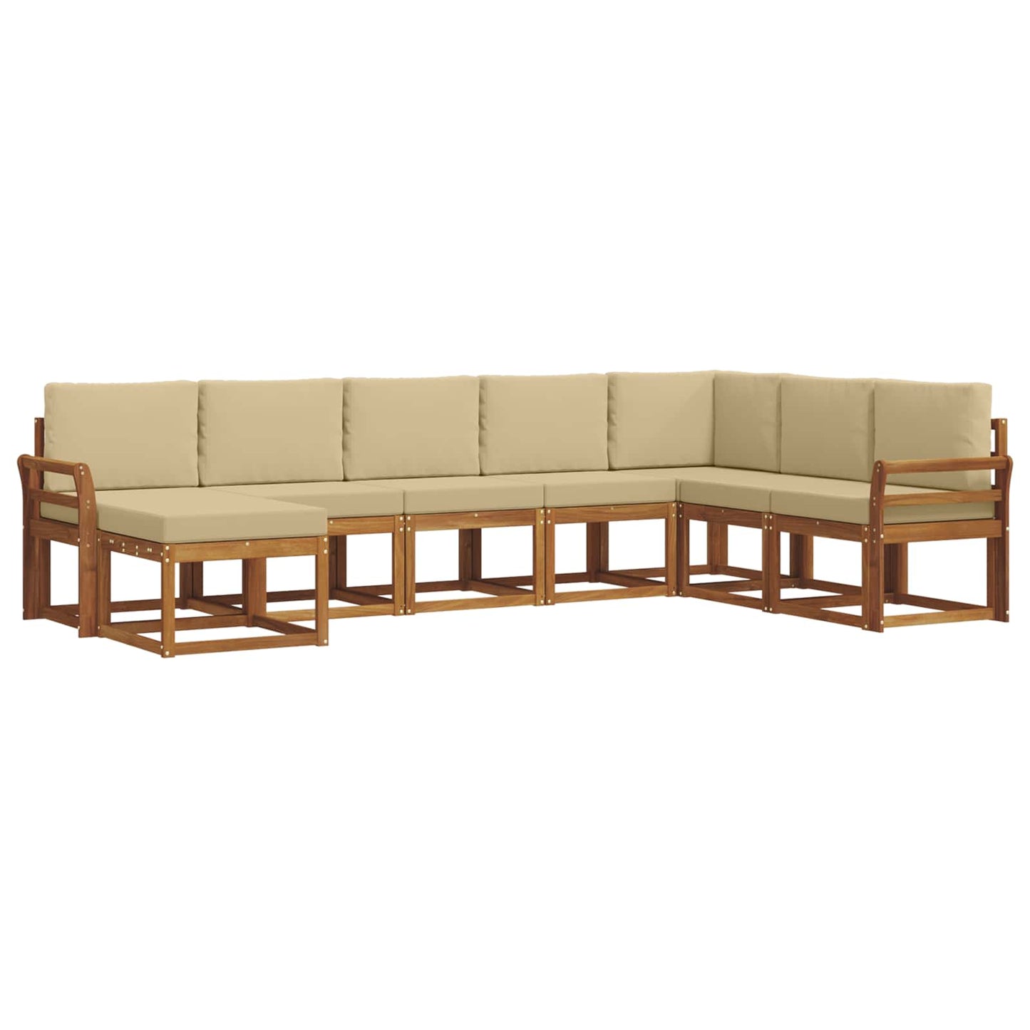 Outdoor-Sofagarnitur mit Kissen 8 pcs Natur und Beige