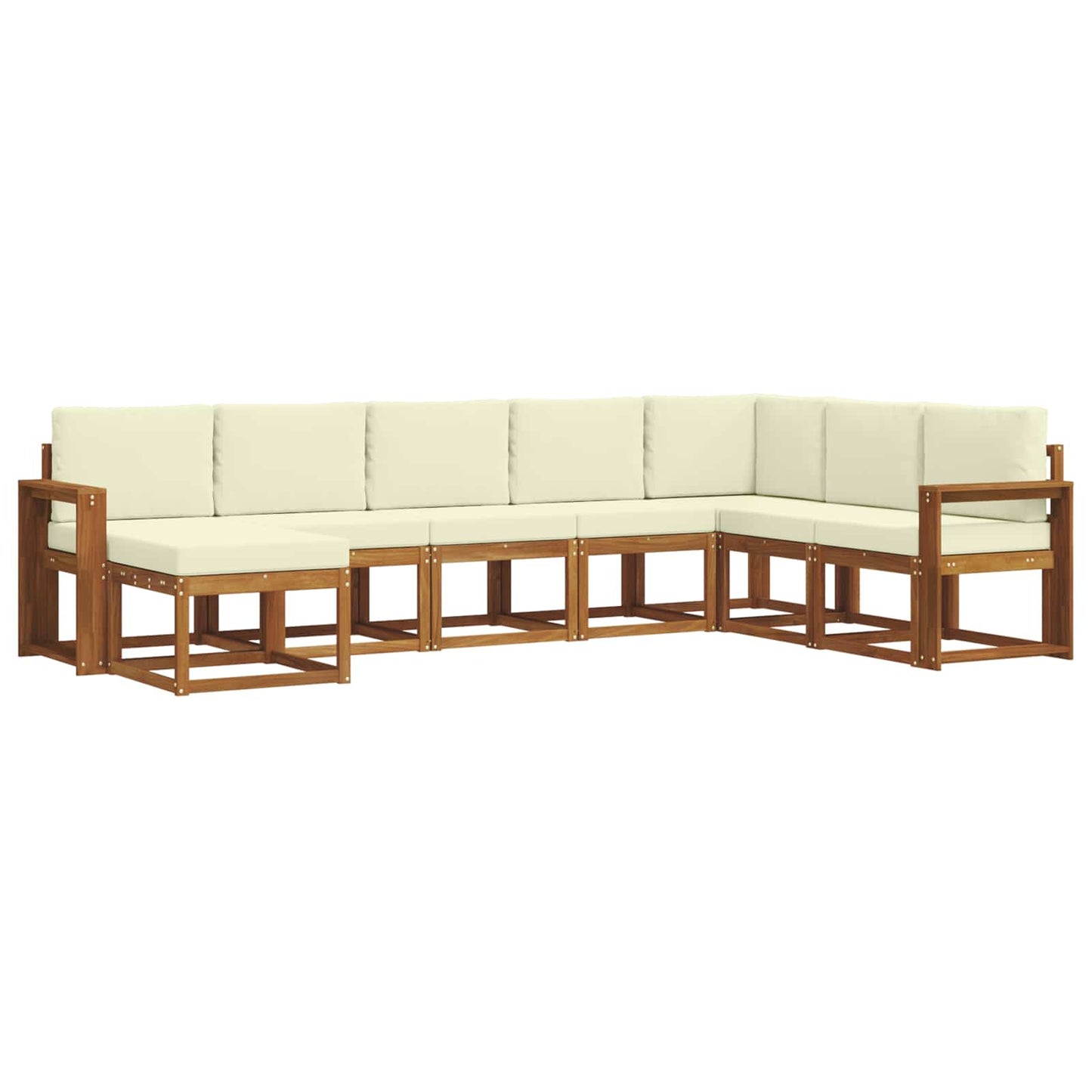 Outdoor-Sofagarnitur 8 stk. Natur und Creme