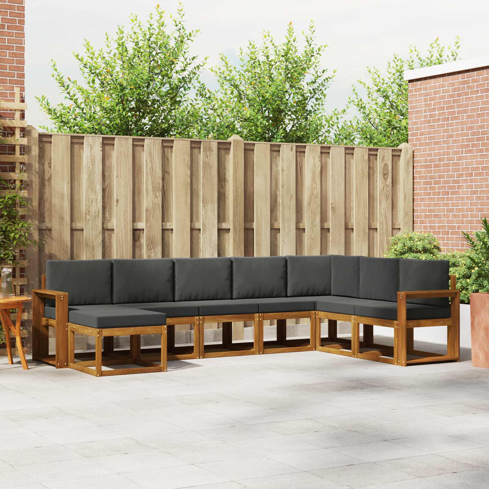 Outdoor-Sofagarnitur 8 stk. Natur und Anthrazit