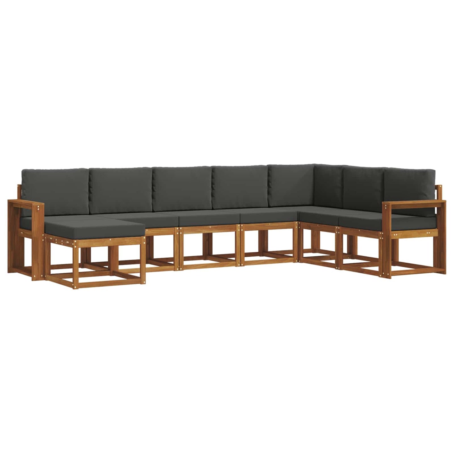 Outdoor-Sofagarnitur 8 stk. Natur und Anthrazit