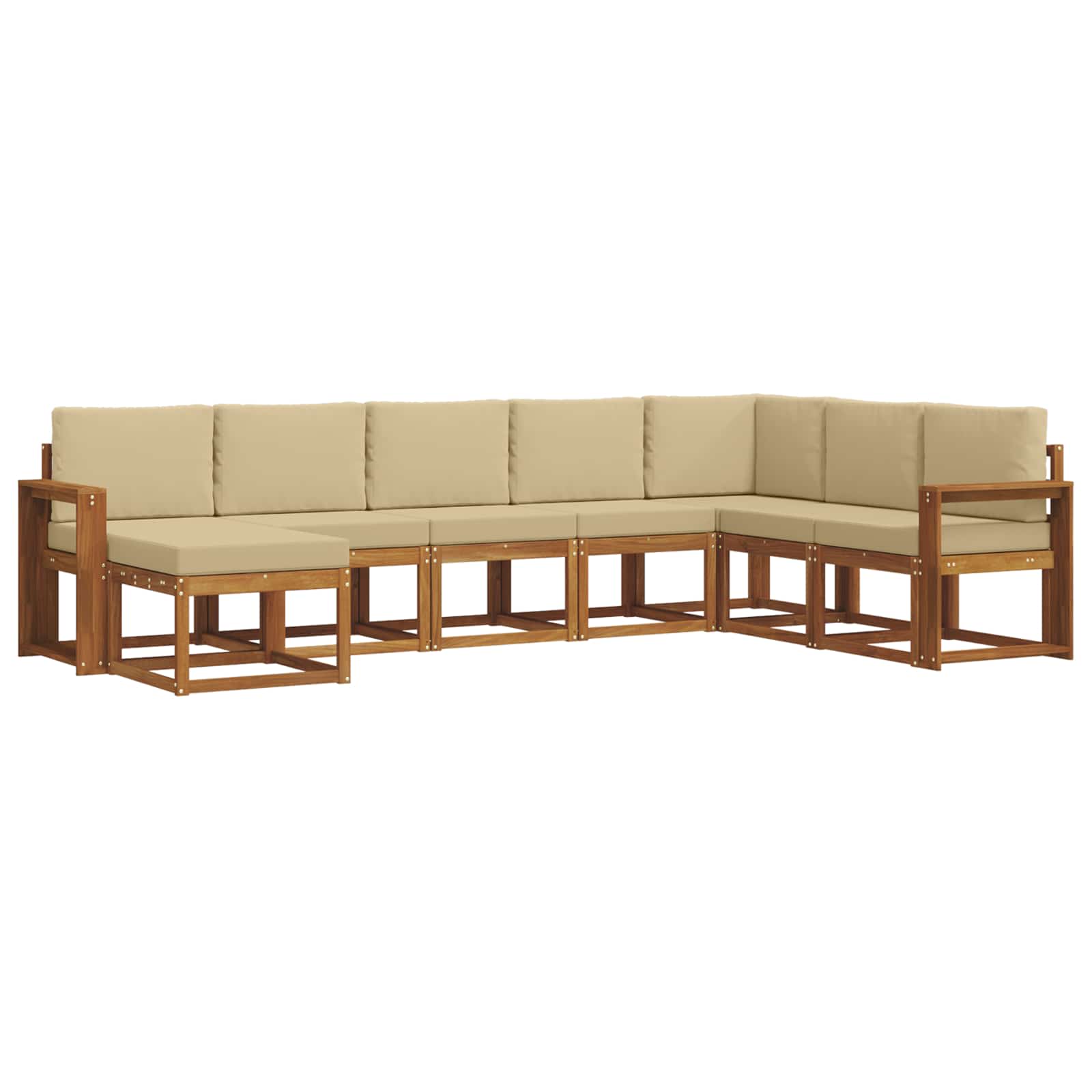 Outdoor-Sofagarnitur mit Kissen 8 pcs Natur und Beige