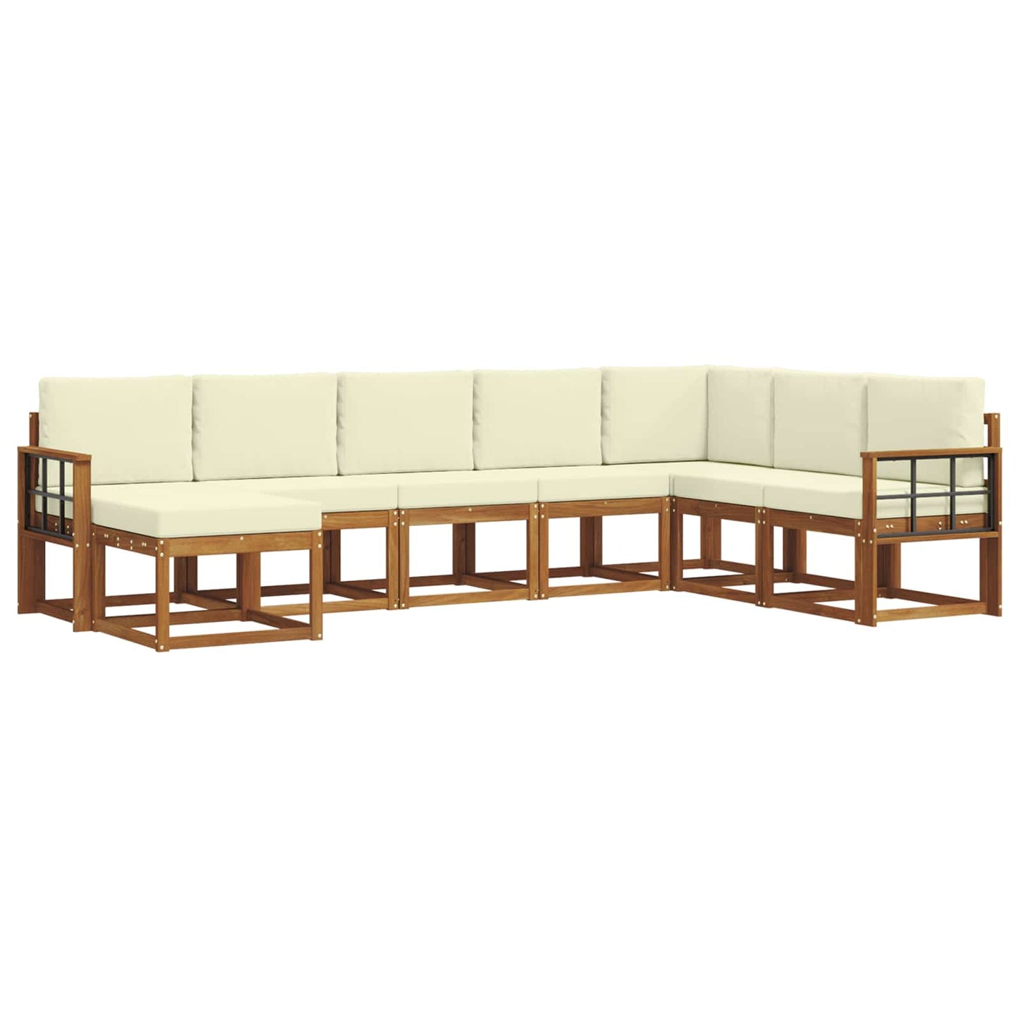 Outdoor-Sofagarnitur 8 stk. Natur und Creme