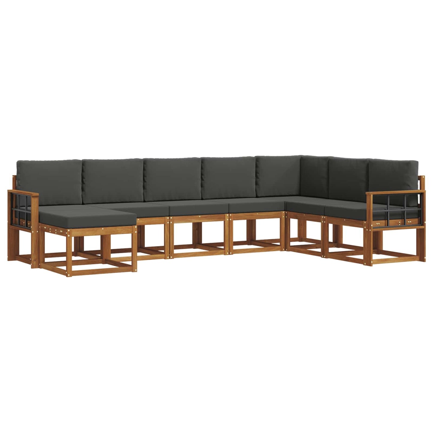Outdoor-Sofagarnitur 8 stk. Natur und Anthrazit