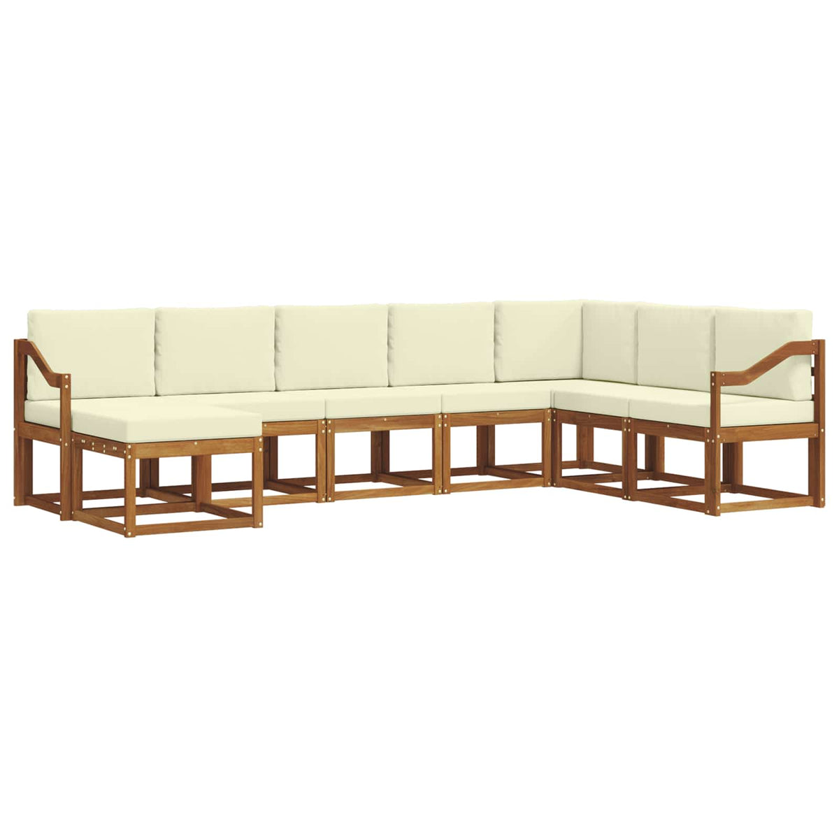 Outdoor-Sofagarnitur 8 stk. Natur und Creme