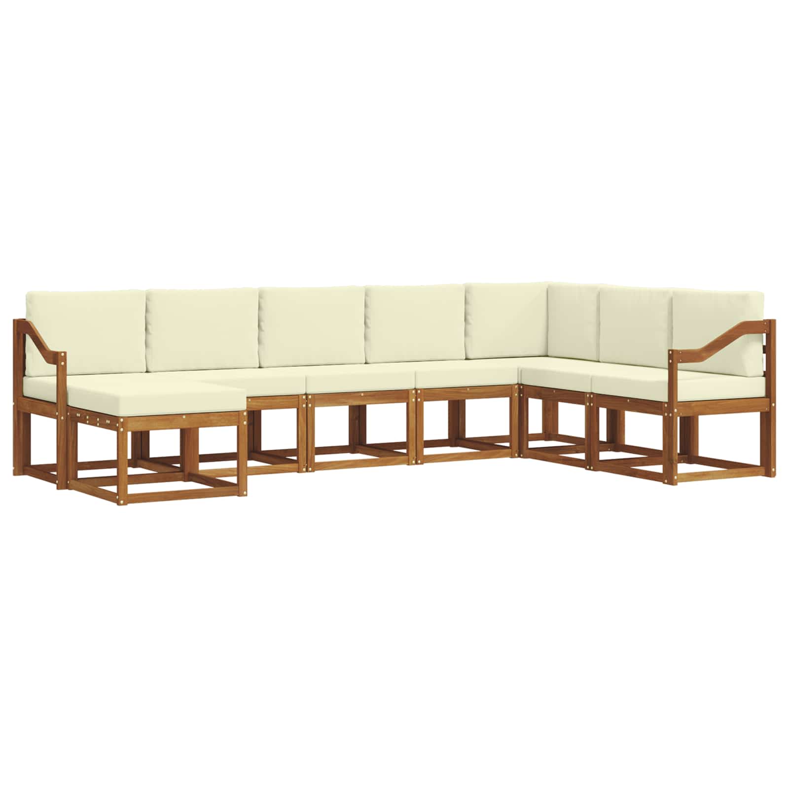 Outdoor-Sofagarnitur 8 stk. Natur und Creme