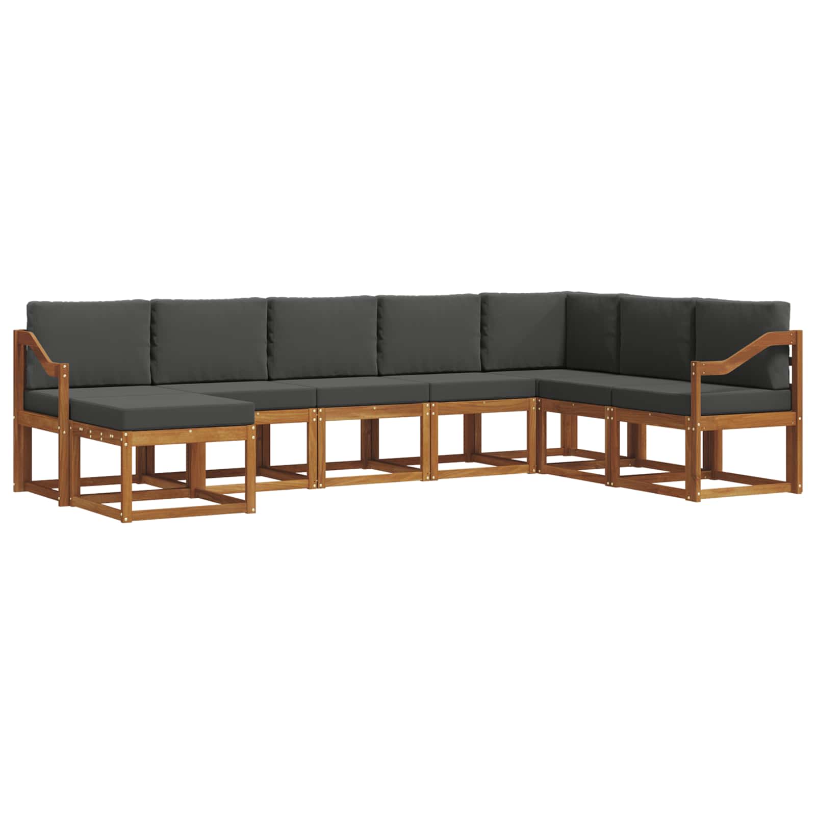 Outdoor-Sofagarnitur 8 stk. Natur und Anthrazit