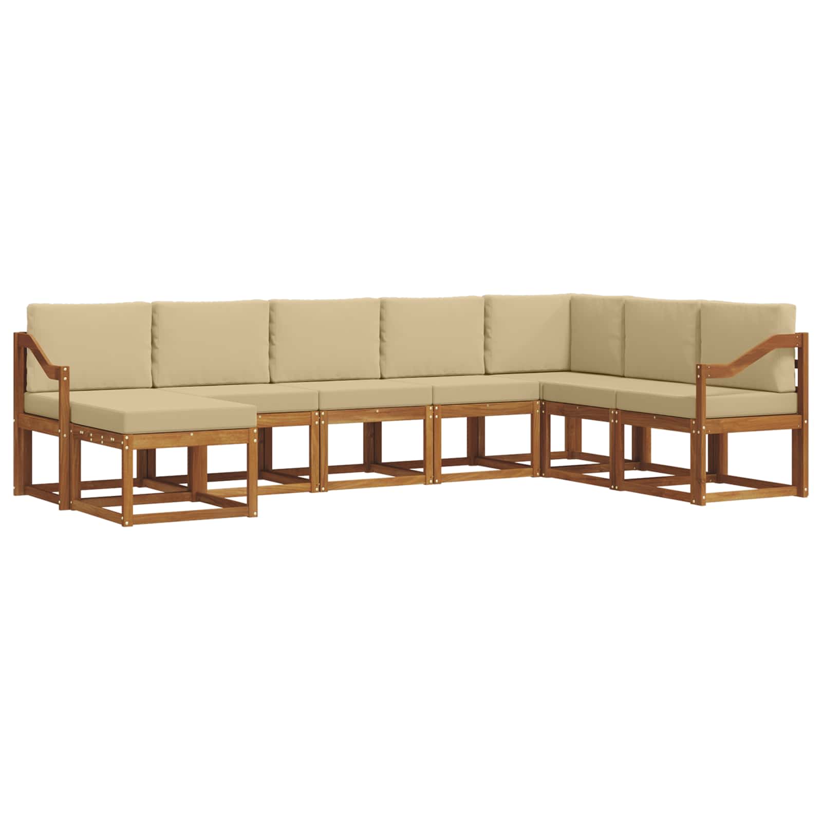 Outdoor-Sofagarnitur mit Kissen 8 pcs Natur und Beige