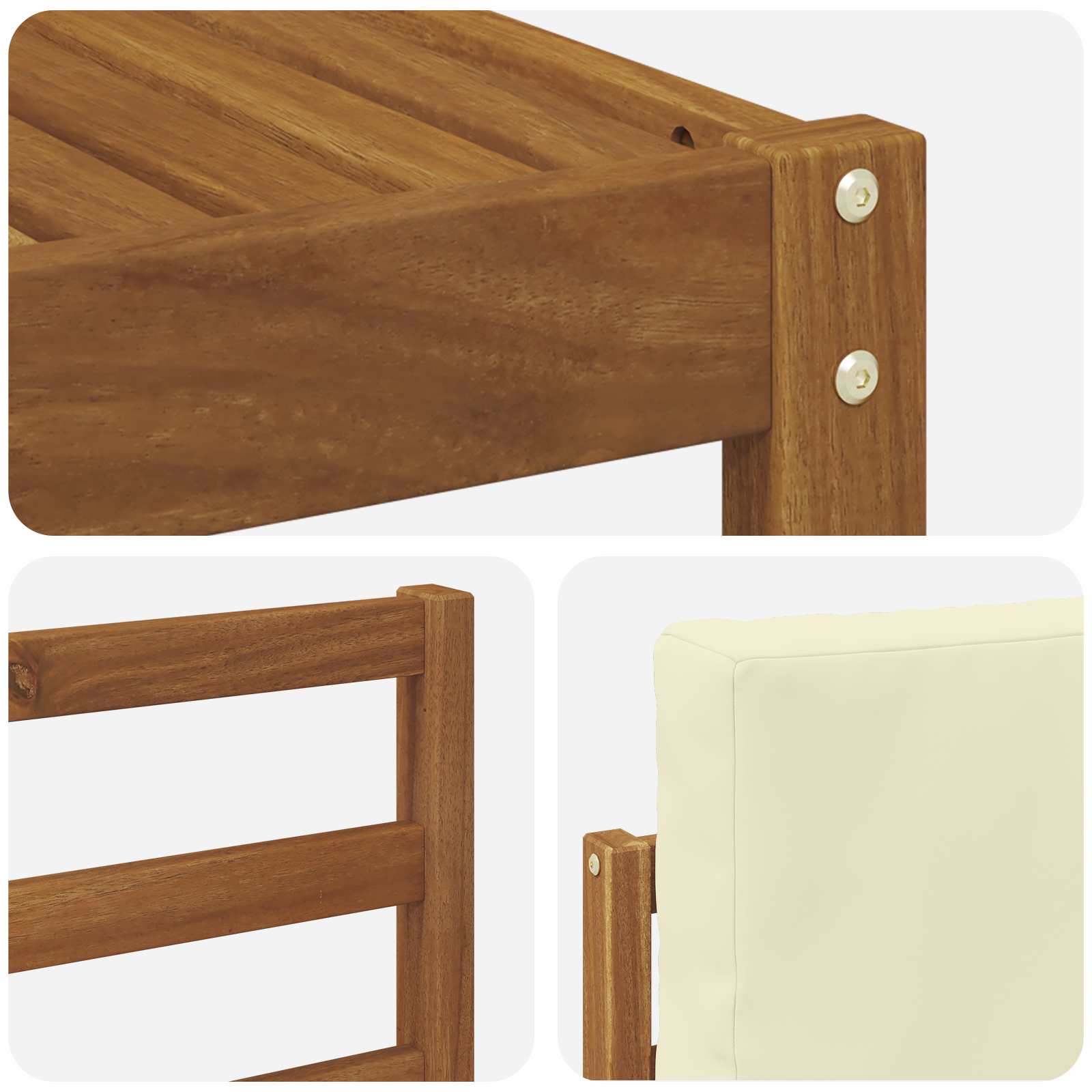 Outdoor-Sofagarnitur 9 stk. Natur und Creme