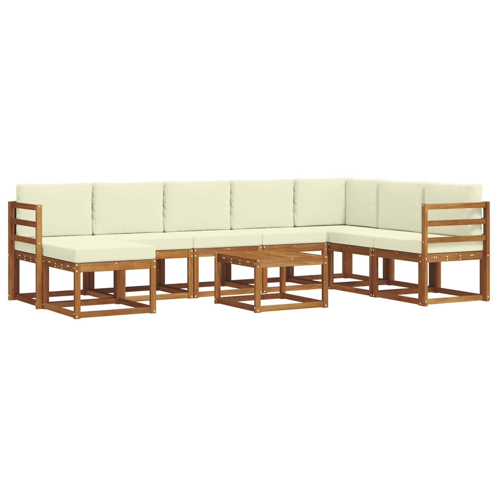 Outdoor-Sofagarnitur 9 stk. Natur und Creme