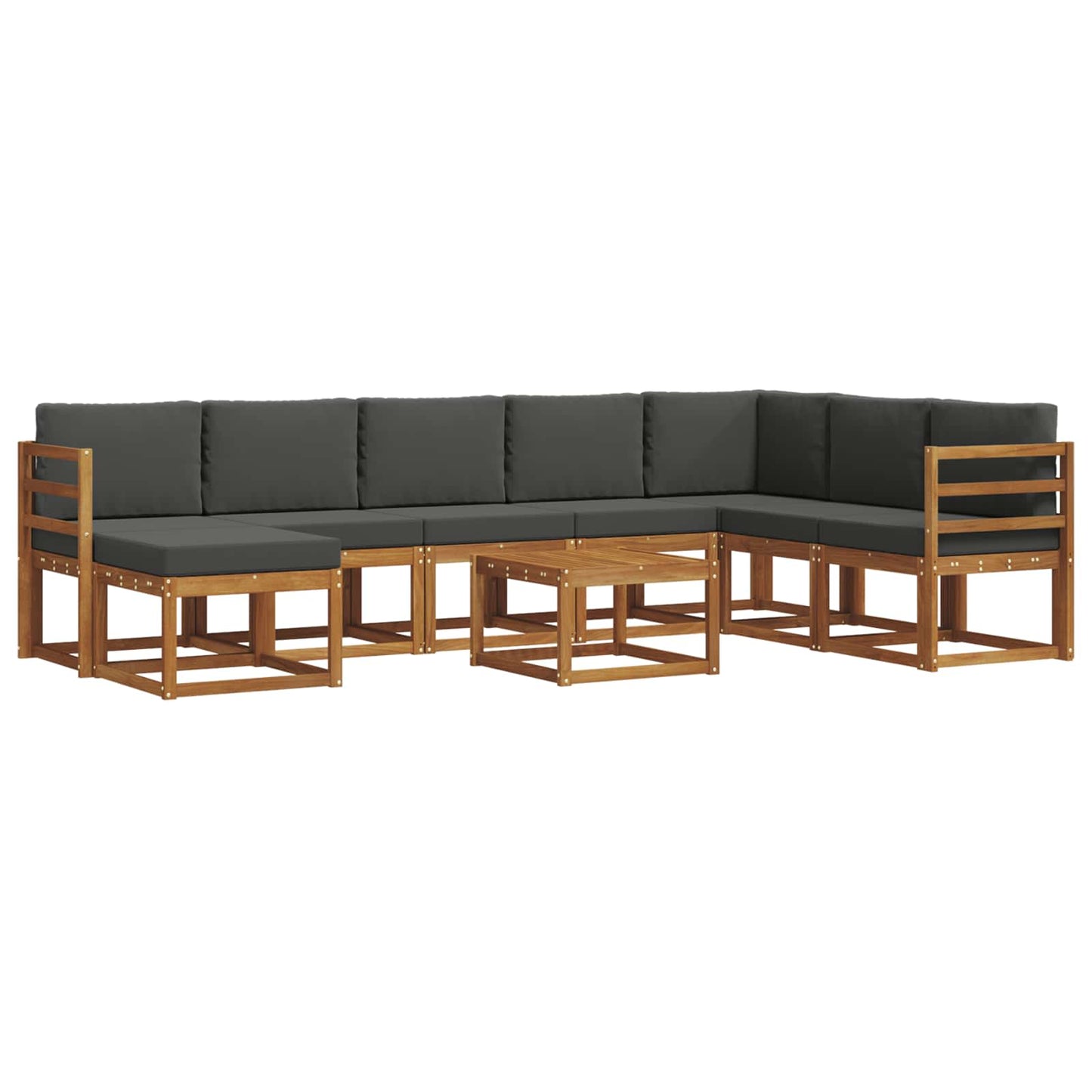 Outdoor-Sofagarnitur 9 stk. Natur und Anthrazit