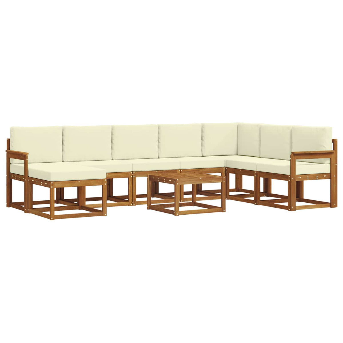 Outdoor-Sofagarnitur 9 stk. Natur und Creme