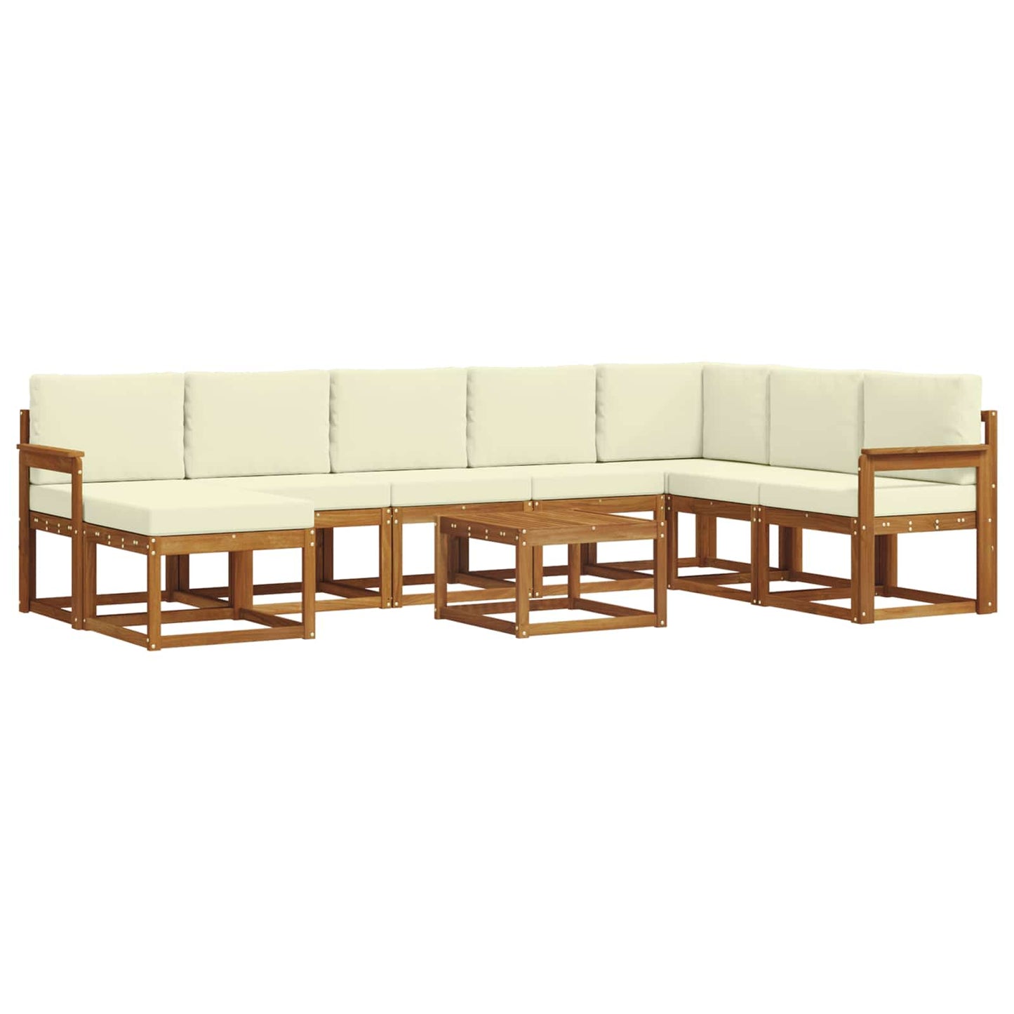 Outdoor-Sofagarnitur 9 stk. Natur und Creme