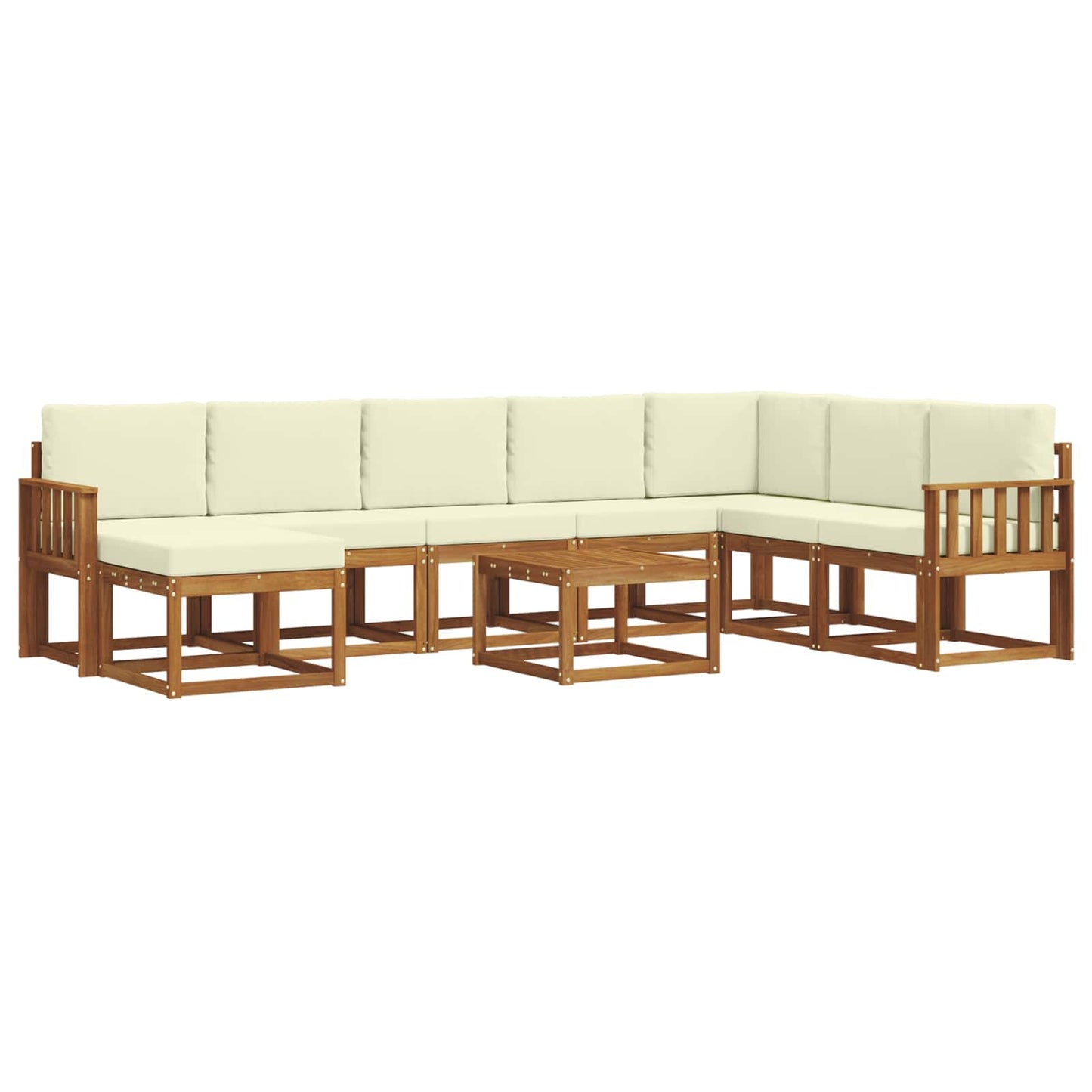 Outdoor-Sofagarnitur 9 stk. Natur und Creme