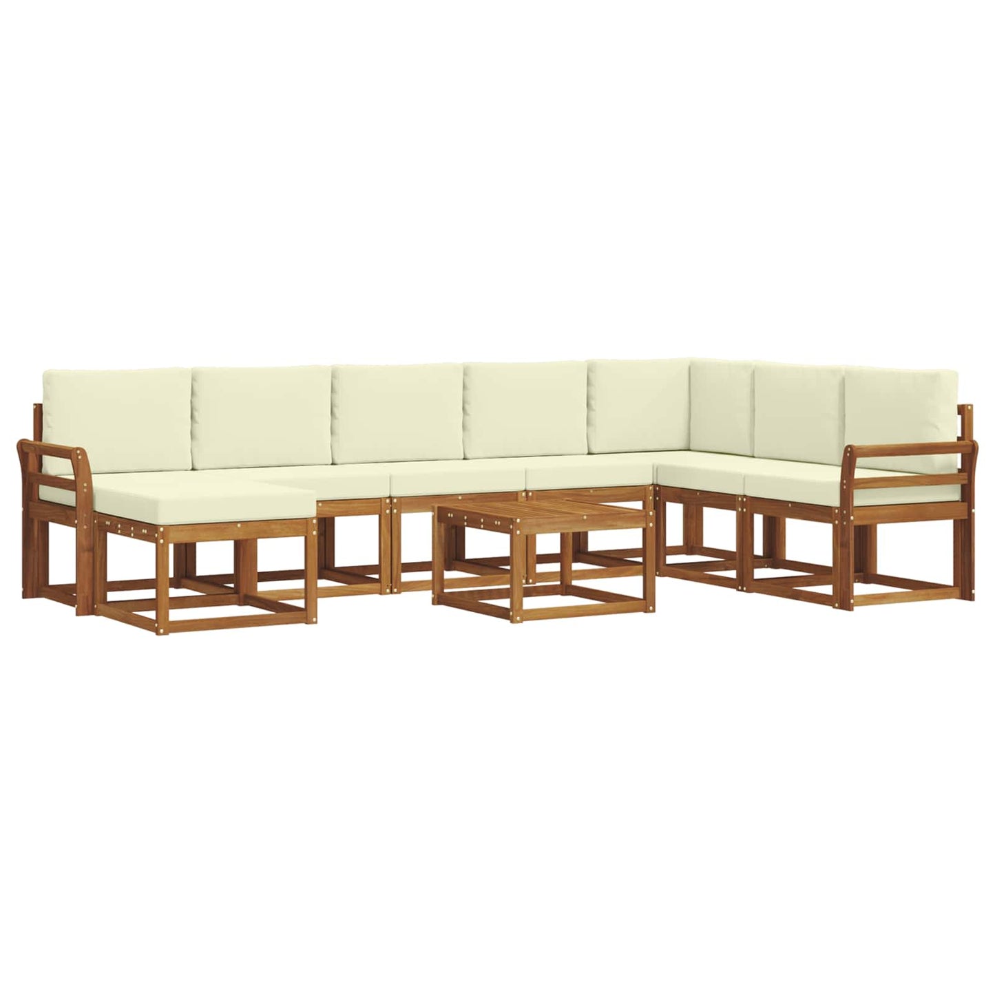 Outdoor-Sofagarnitur 9 stk. Natur und Creme