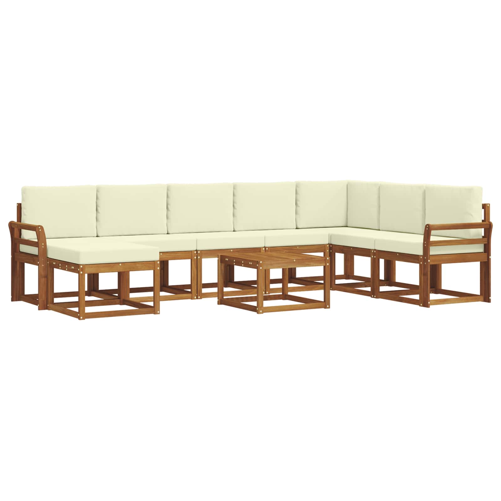 Outdoor-Sofagarnitur 9 stk. Natur und Creme