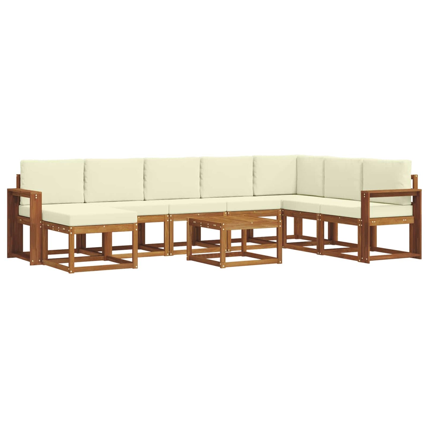 Outdoor-Sofagarnitur 9 stk. Natur und Creme