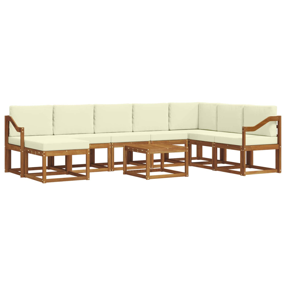Outdoor-Sofagarnitur 9 stk. Natur und Creme