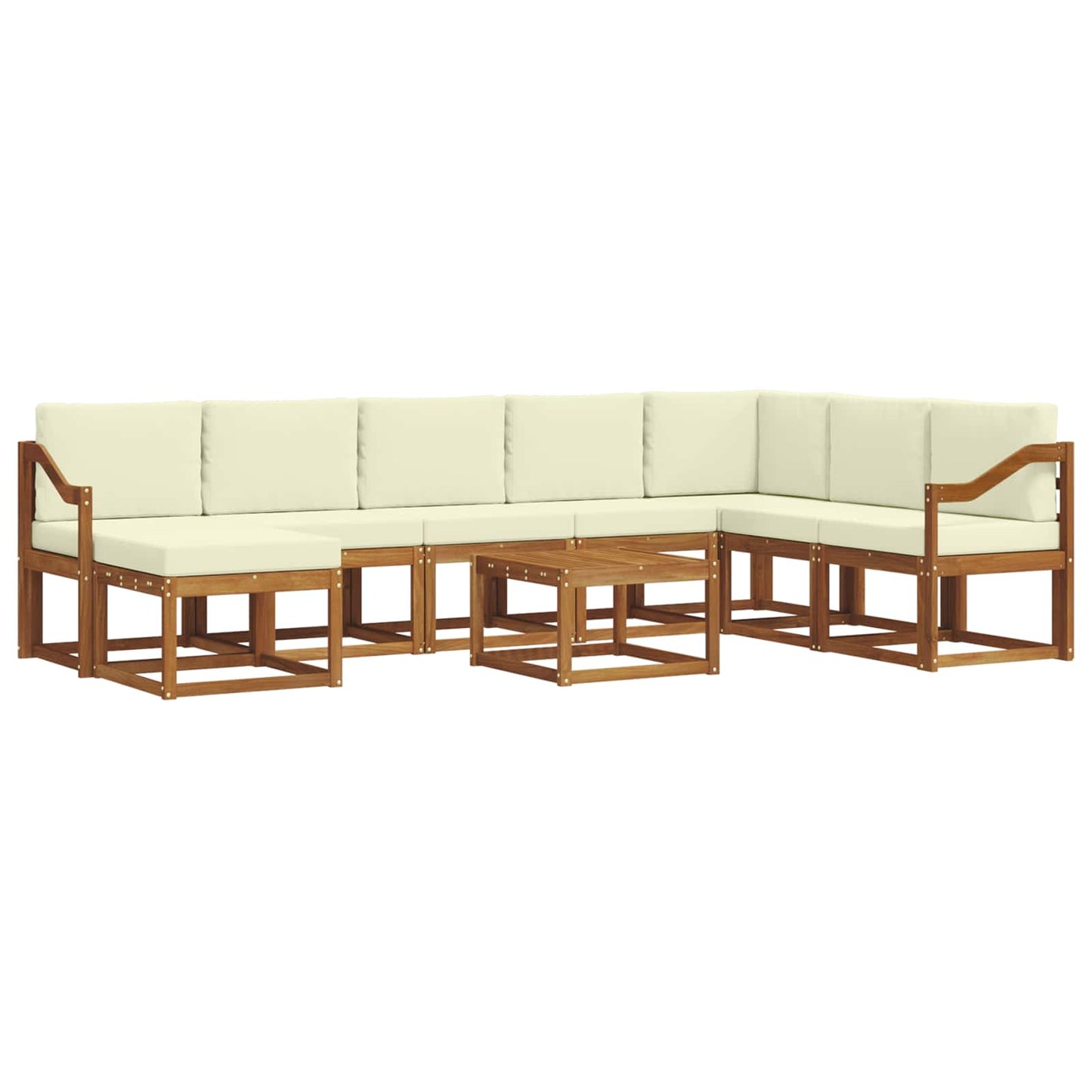 Outdoor-Sofagarnitur 9 stk. Natur und Creme