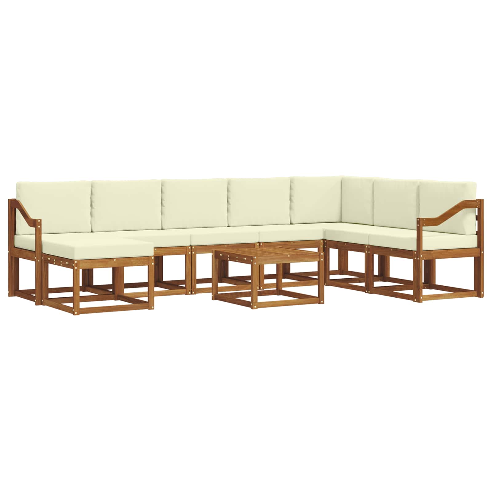 Outdoor-Sofagarnitur 9 stk. Natur und Creme