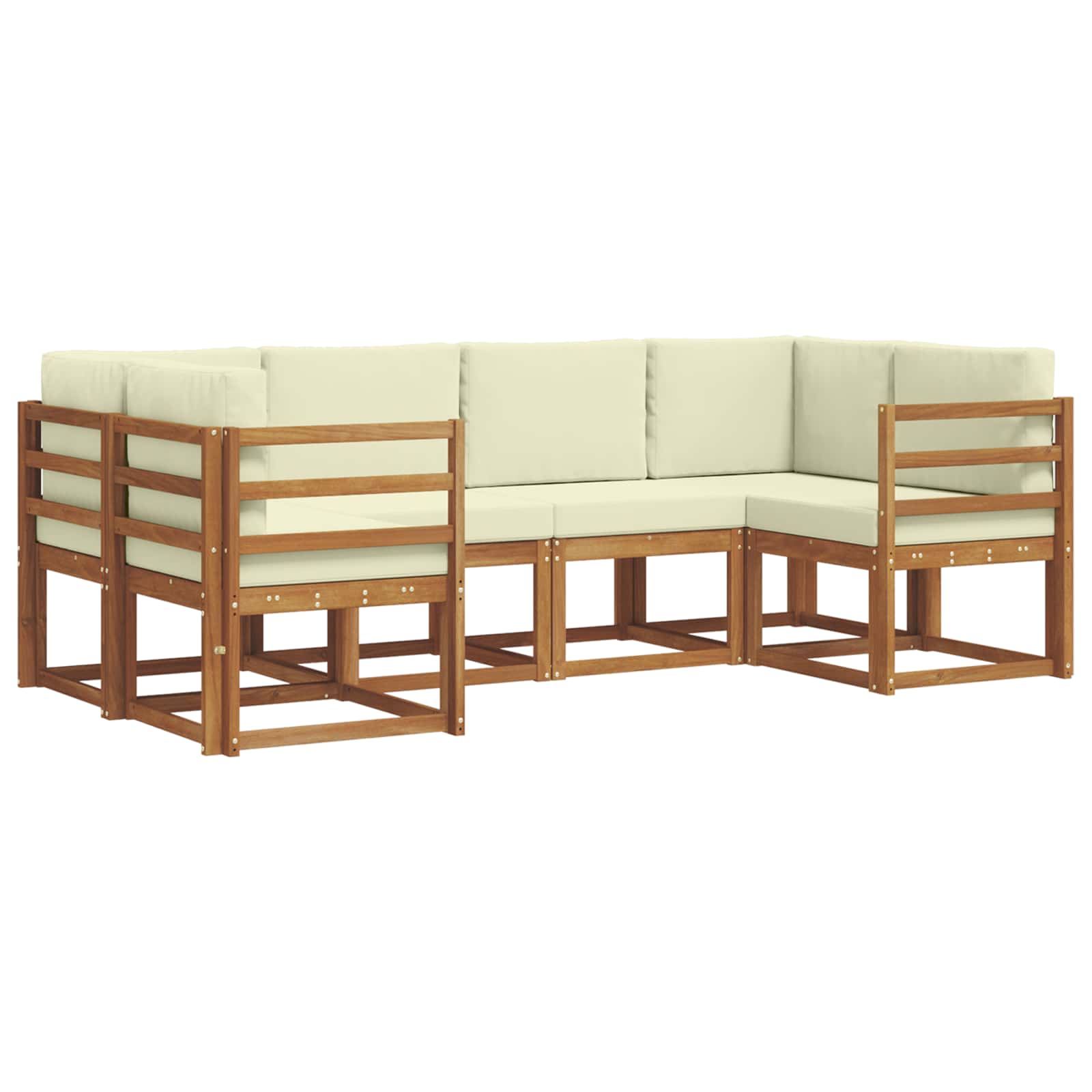 Outdoor-Sofagarnitur 6 stk. Natur und Creme