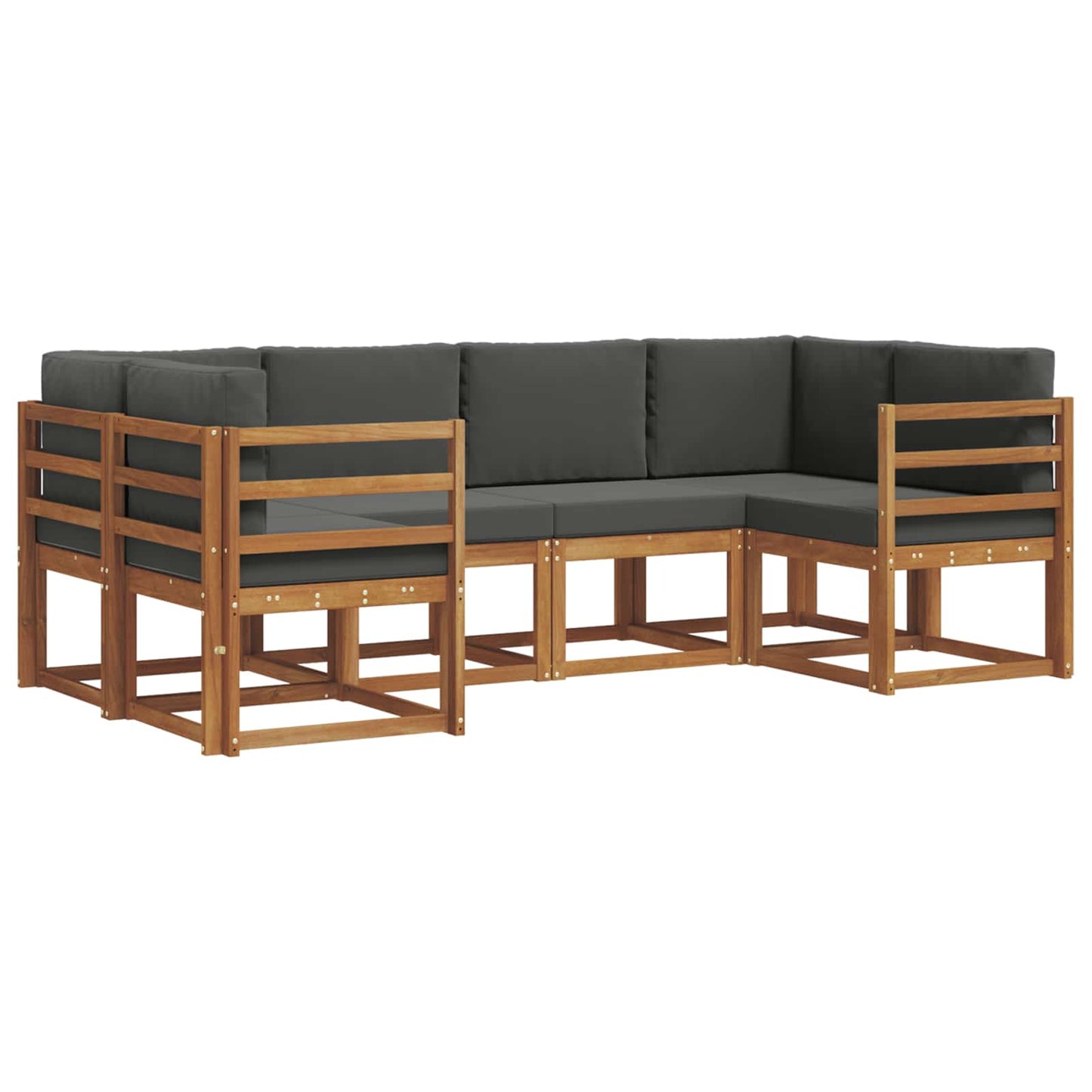 Outdoor-Sofagarnitur 6 stk. Natur und Anthrazit