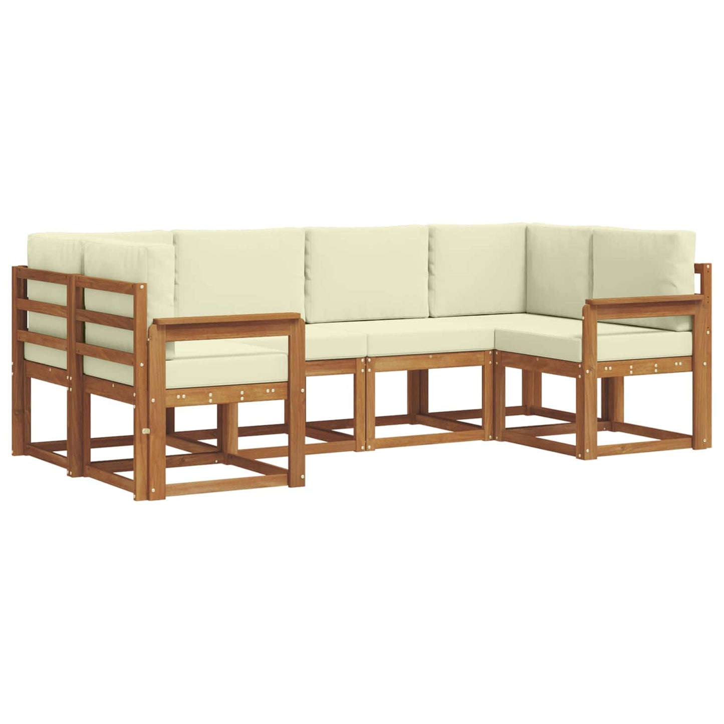 Outdoor-Sofagarnitur 6 stk. Natur und Creme