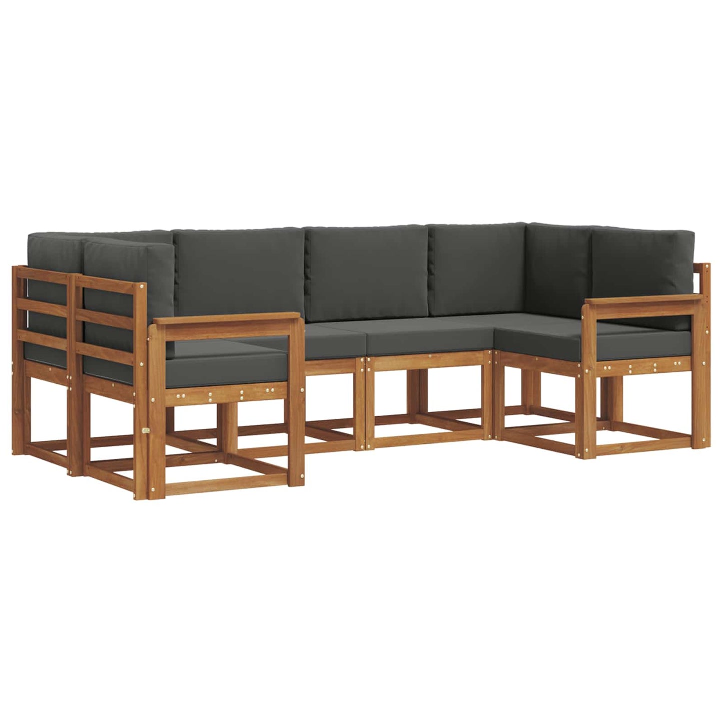 Outdoor-Sofagarnitur 6 stk. Natur und Anthrazit