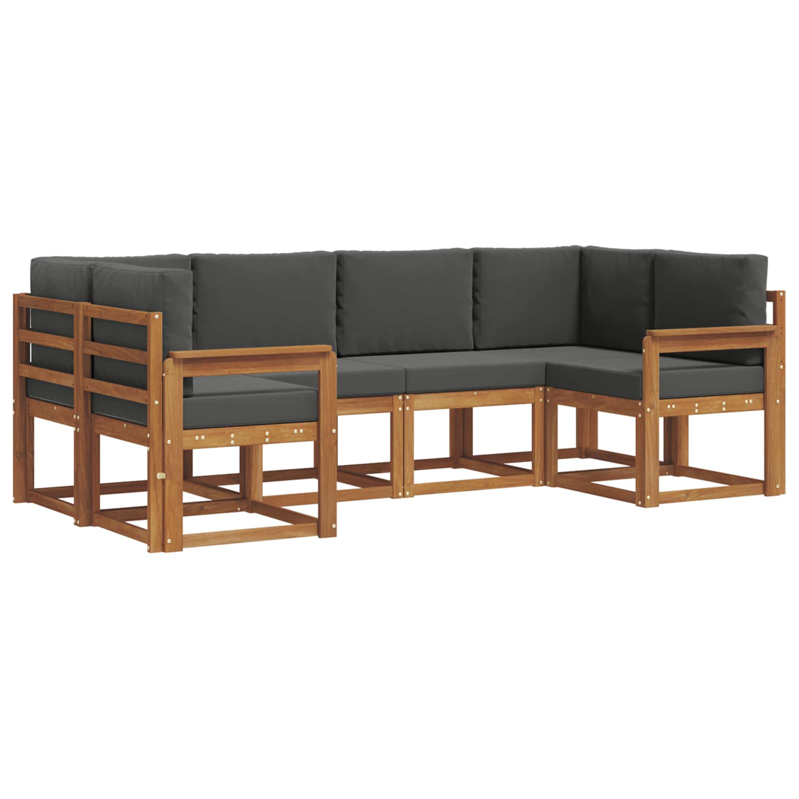 Outdoor-Sofagarnitur 6 stk. Natur und Anthrazit