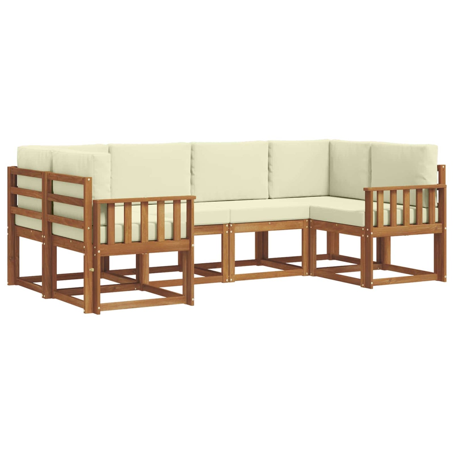 Outdoor-Sofagarnitur 6 stk. Natur und Creme