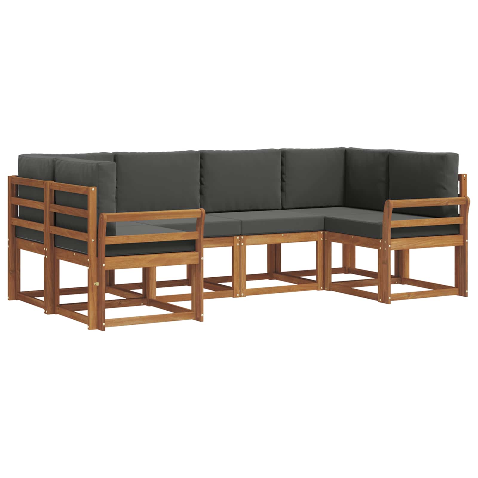 Outdoor-Sofagarnitur 6 stk. Natur und Anthrazit
