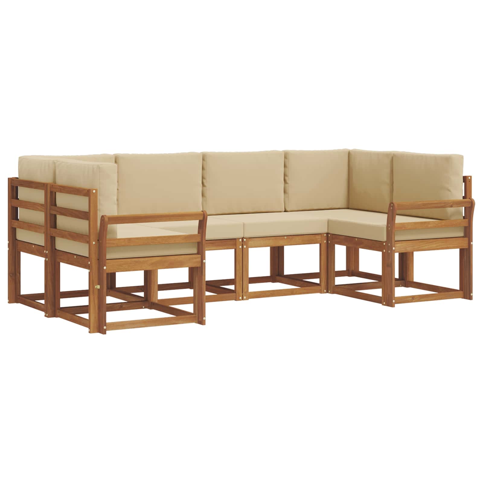 Outdoor-Sofagarnitur mit Kissen 6 pcs Natur und Beige
