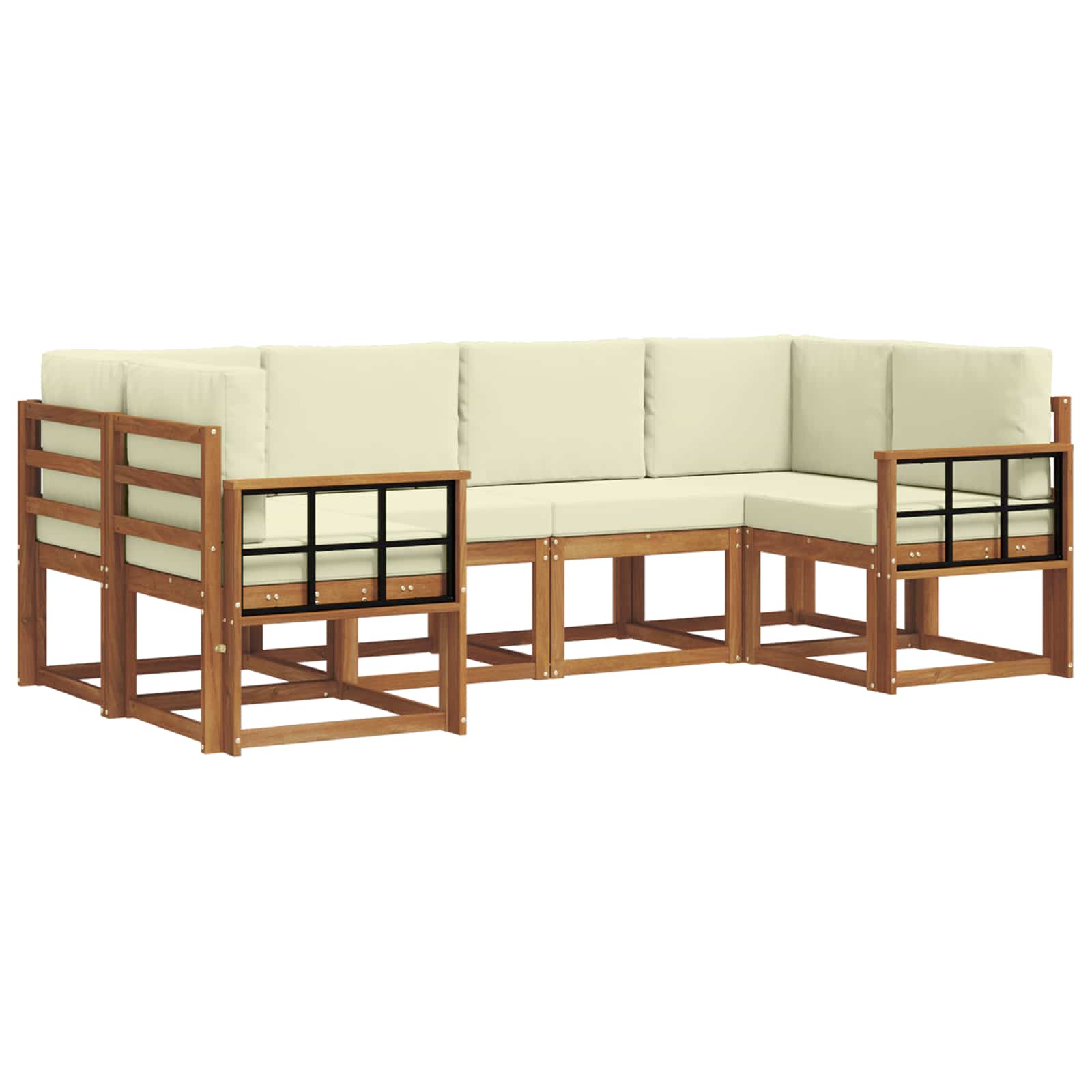 Outdoor-Sofagarnitur 6 stk. Natur und Creme