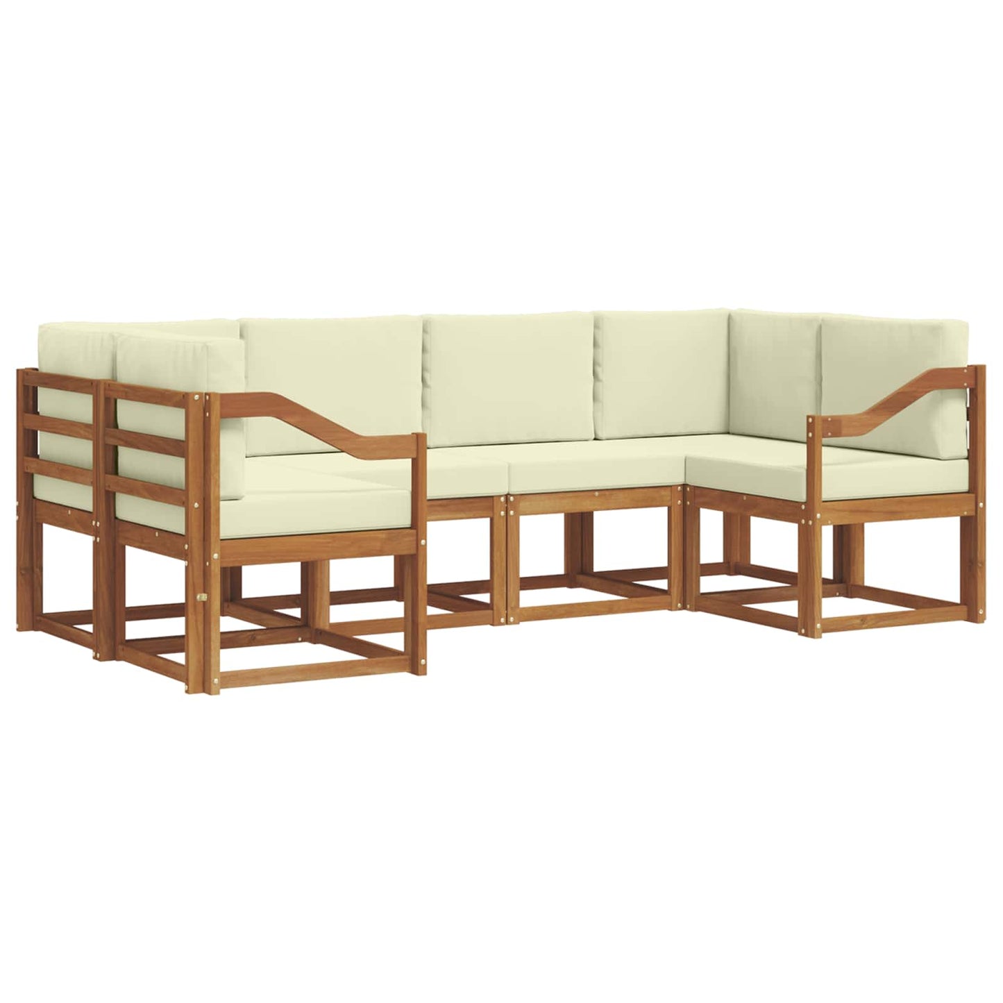 Outdoor-Sofagarnitur 6 stk. Natur und Creme