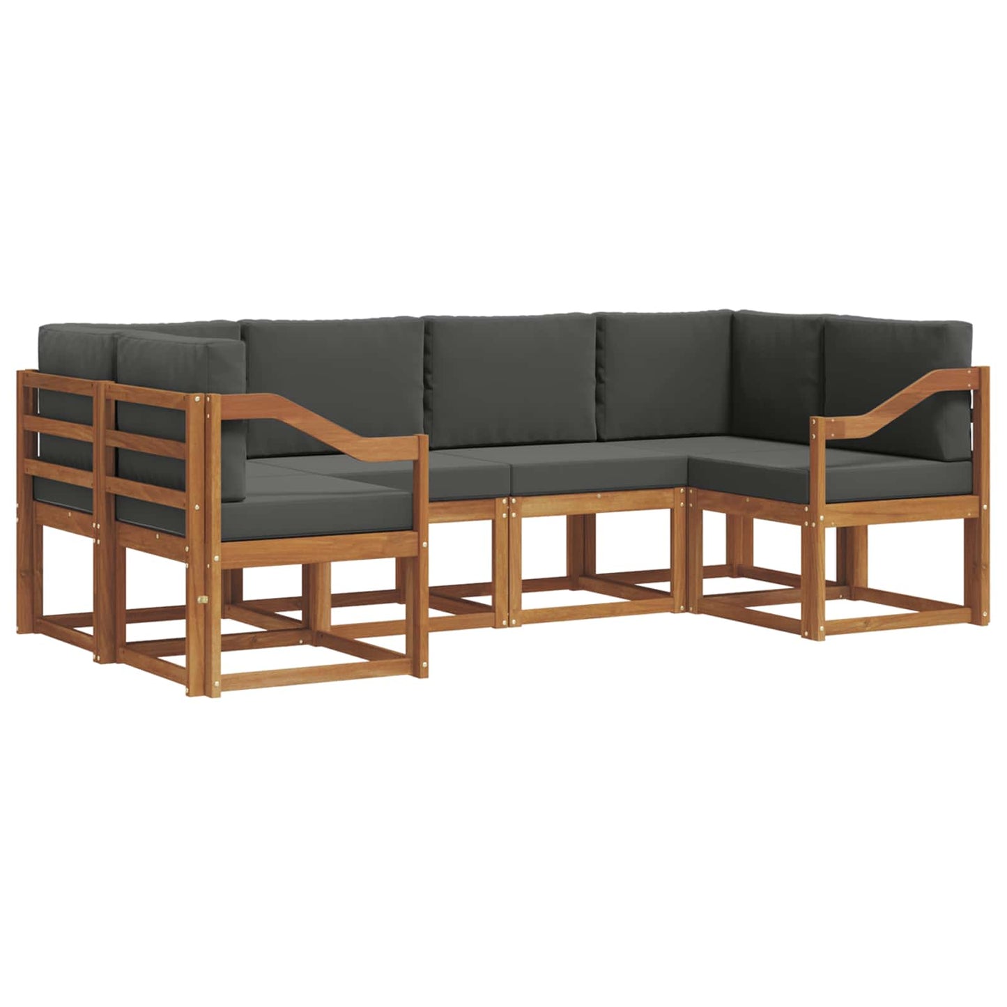 Outdoor-Sofagarnitur 6 stk. Natur und Anthrazit