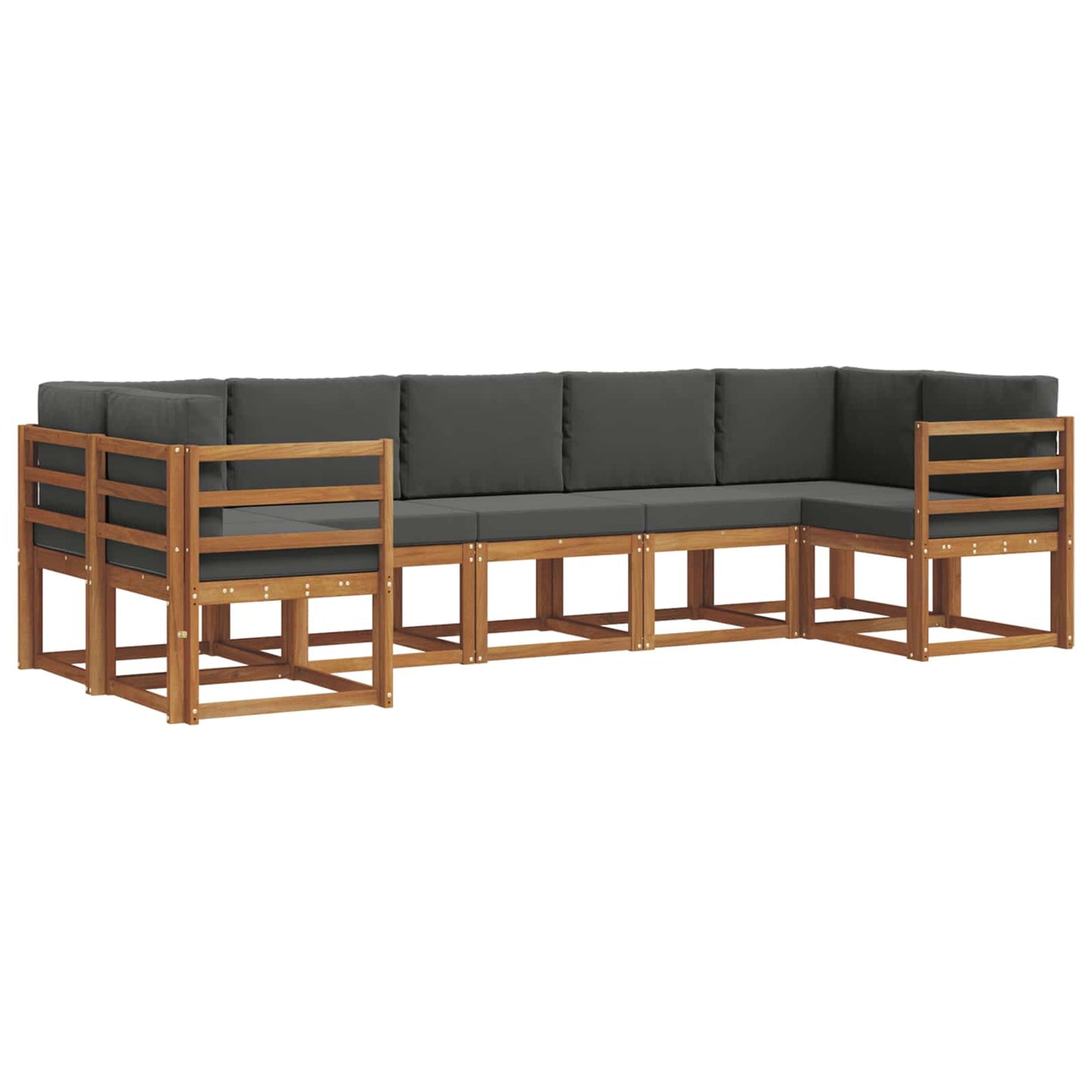 Outdoor-Sofagarnitur 7 stk. Natur und Anthrazit