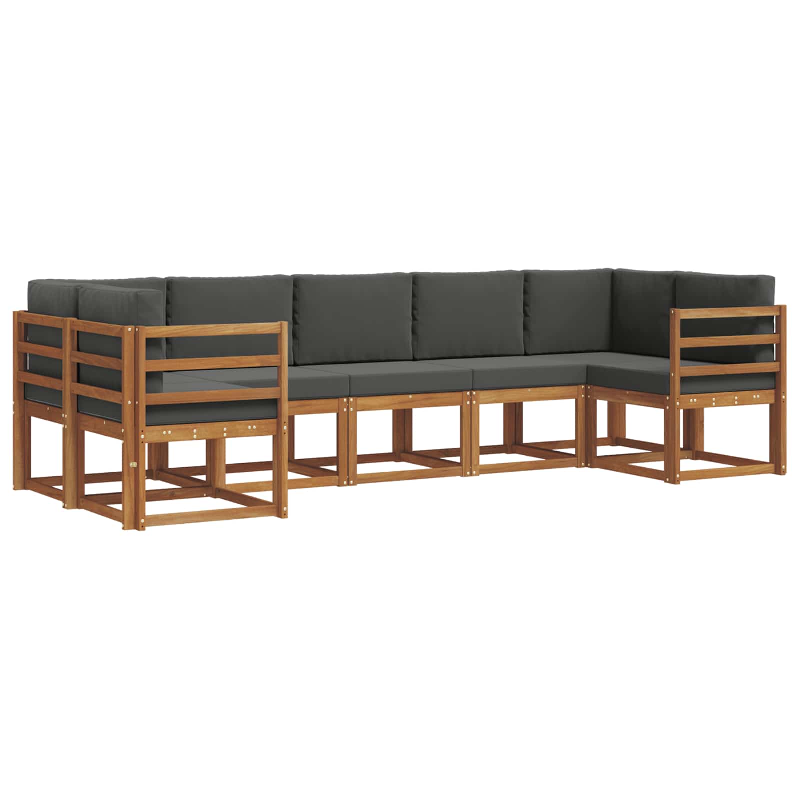 Outdoor-Sofagarnitur 7 stk. Natur und Anthrazit