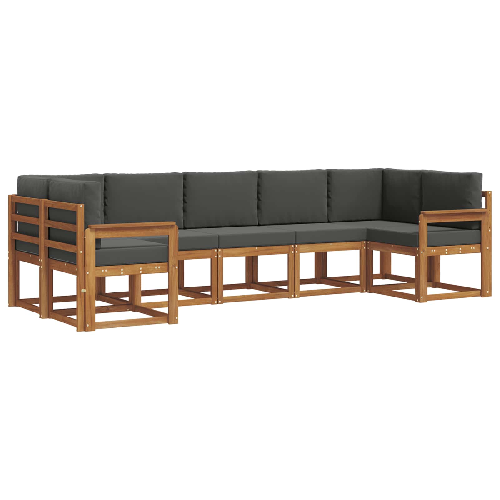 Outdoor-Sofagarnitur 7 stk. Natur und Anthrazit