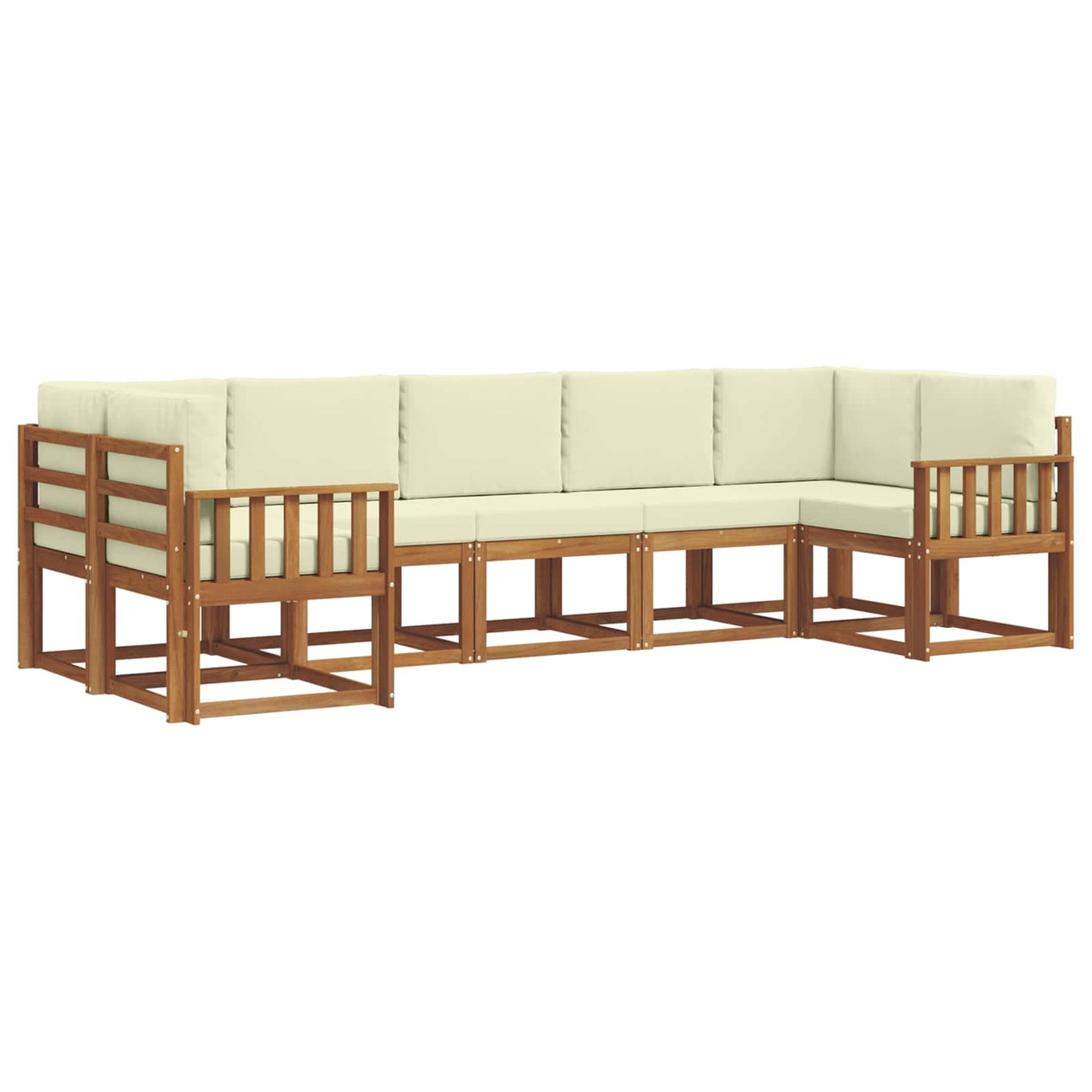 Outdoor-Sofagarnitur 7 stk. Natur und Creme